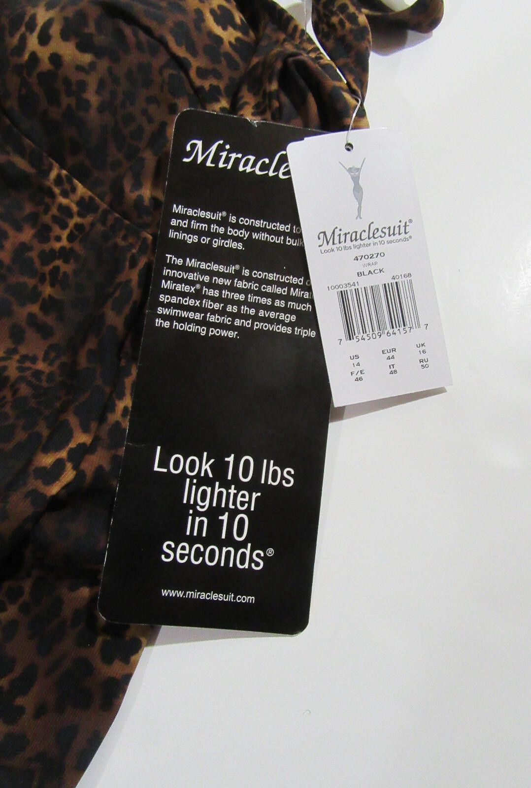 Designer Miraclesuit Womens 1 Piece Swimsuit Leopard Print Size 14 Size ONE SIZE - 4 Thumbnail