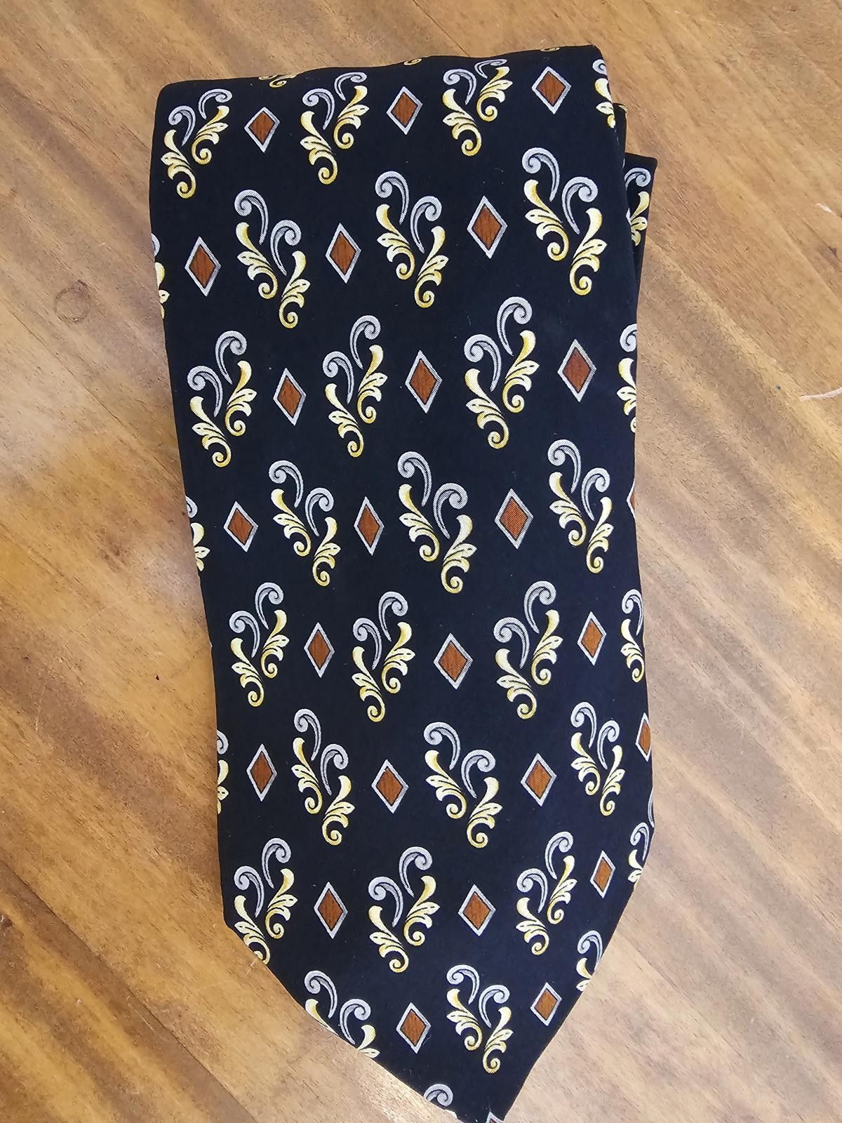 Valentino Valentino Tie Black Mens Silk Made in Italy Size ONE SIZE - 2 Thumbnail