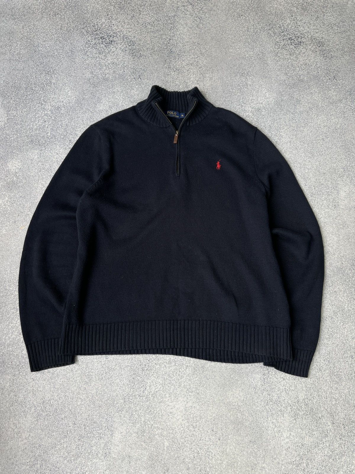 Polo Ralph Lauren × Vintage Vintage Polo Ralph Lauren 1/4 zip knit sweatshirt Size US XL / EU 56 / 4 - 1 Thumbnail