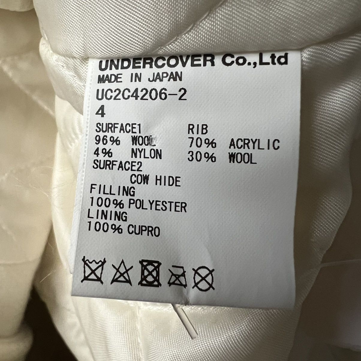 Jun Takahashi Undercover “A Wolf Will Never Be A Pet” Leather Wool Bomber Size US XL / EU 56 / 4 - 10 Thumbnail