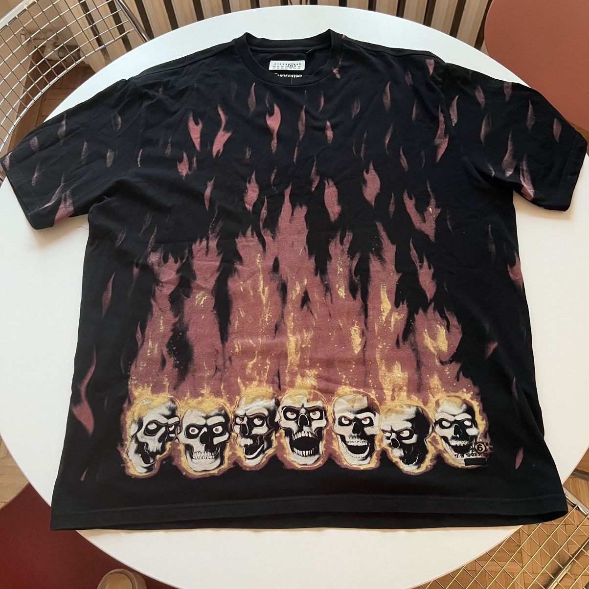 トップス Supreme MM6 Maison Margiela Liquid Blue Supreme MM6 Maison Margiela Liquid Blue Oversized Tee Black