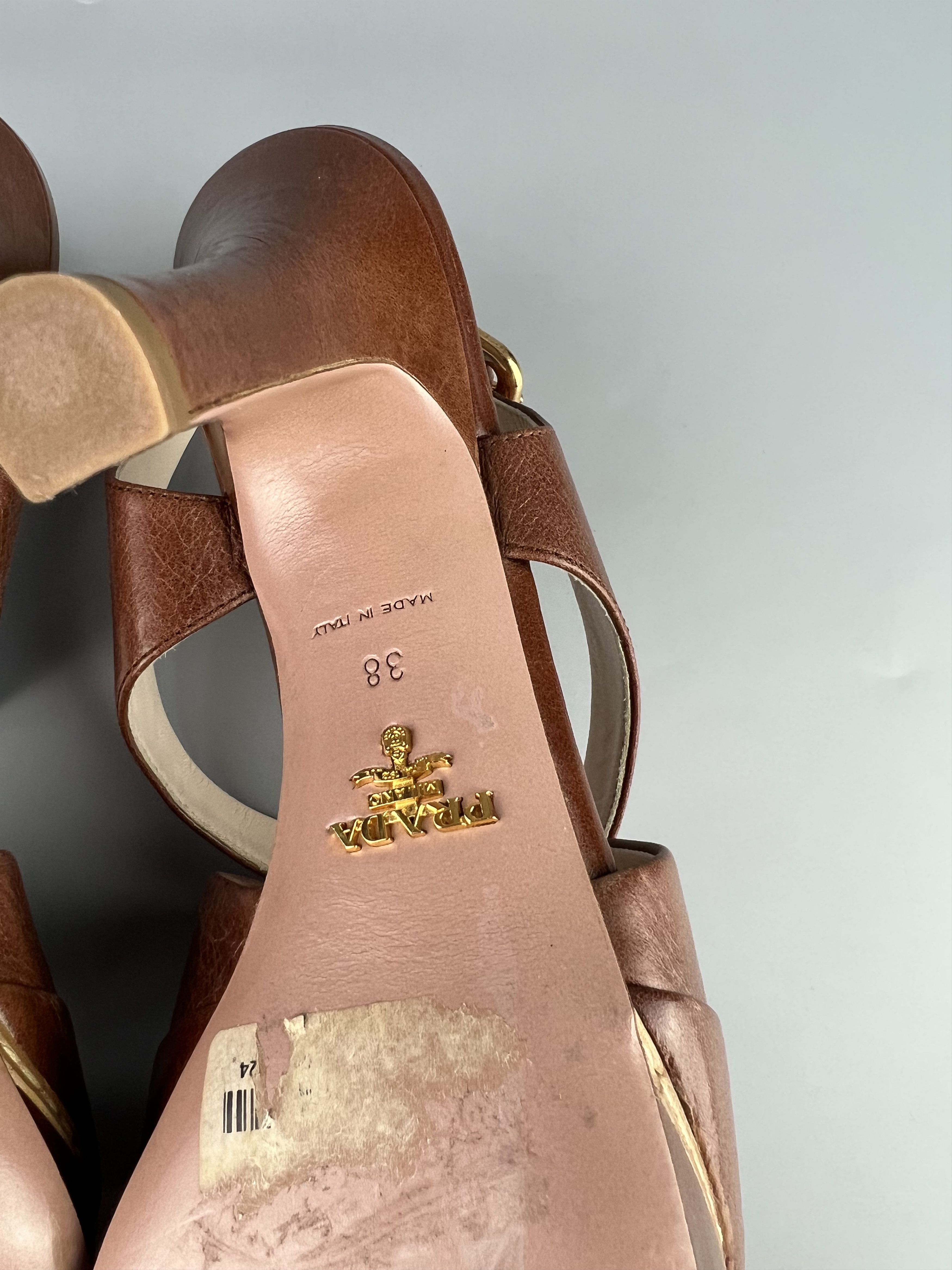 Prada Prada Brown Heels Size 38 Size US 8 / IT 38 - 4 Thumbnail