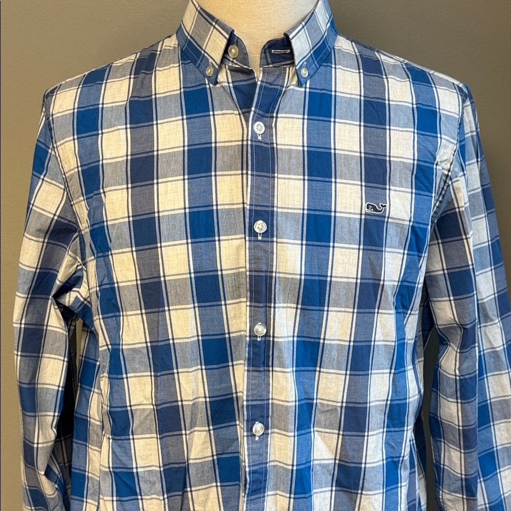 Vineyard Vines Vineyard Vines Slim Fit Whale Shirt L Blue White Plaid 100% Size US L / EU 52-54 / 3 - 2 Thumbnail