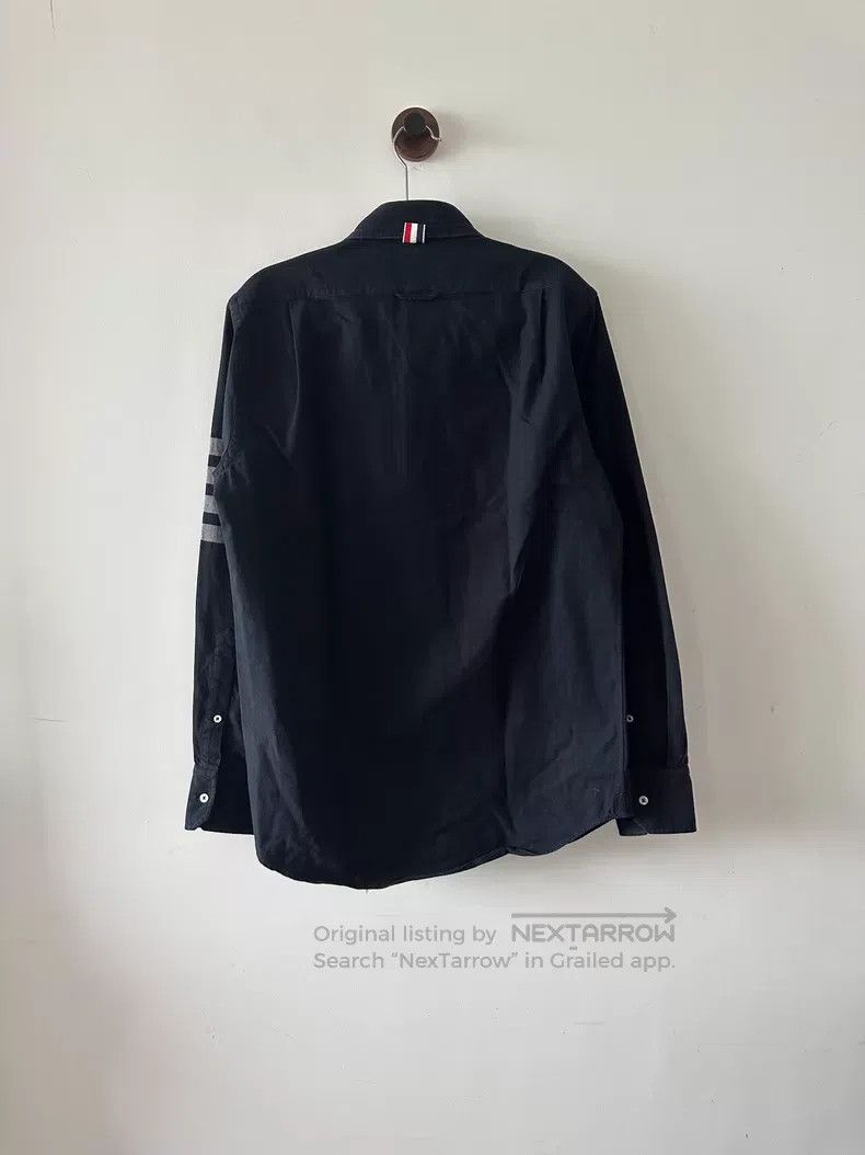Thom Browne Thom Browne Navy Striped Shirt with Cuffs Size US M / EU 48-50 / 2 - 2 Thumbnail