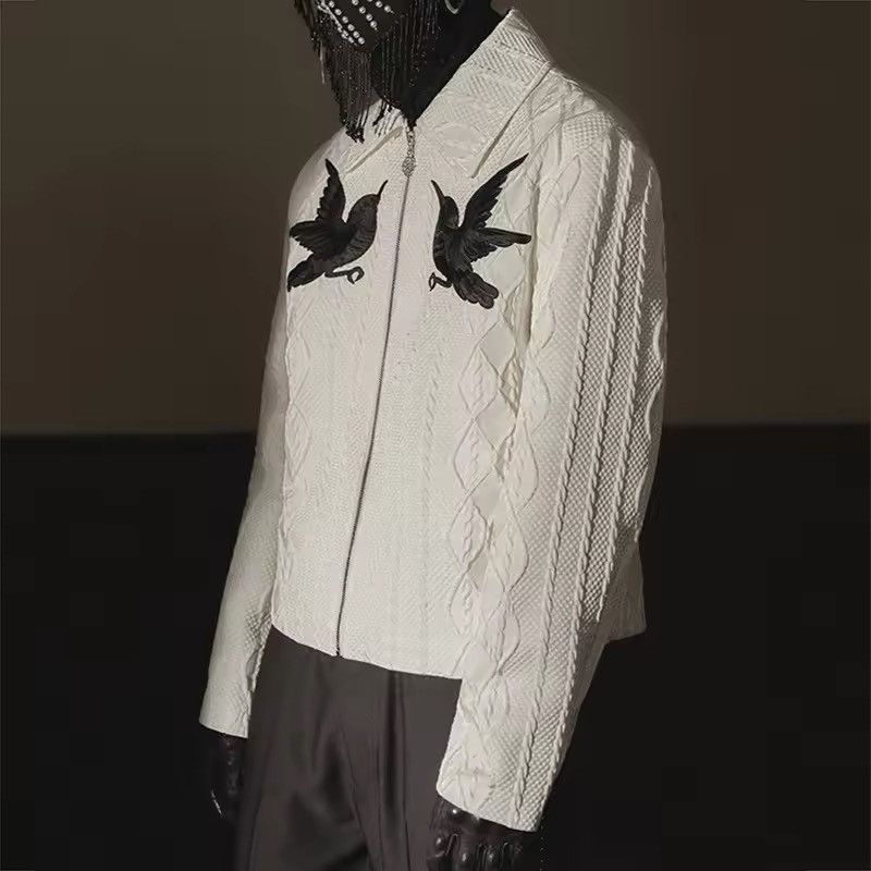 Japanese Brand × Vintage Vintage Men Embroidery Jacquard Long Sleeve Jacket Size US XXL / EU 58 / 5 - 1 Thumbnail