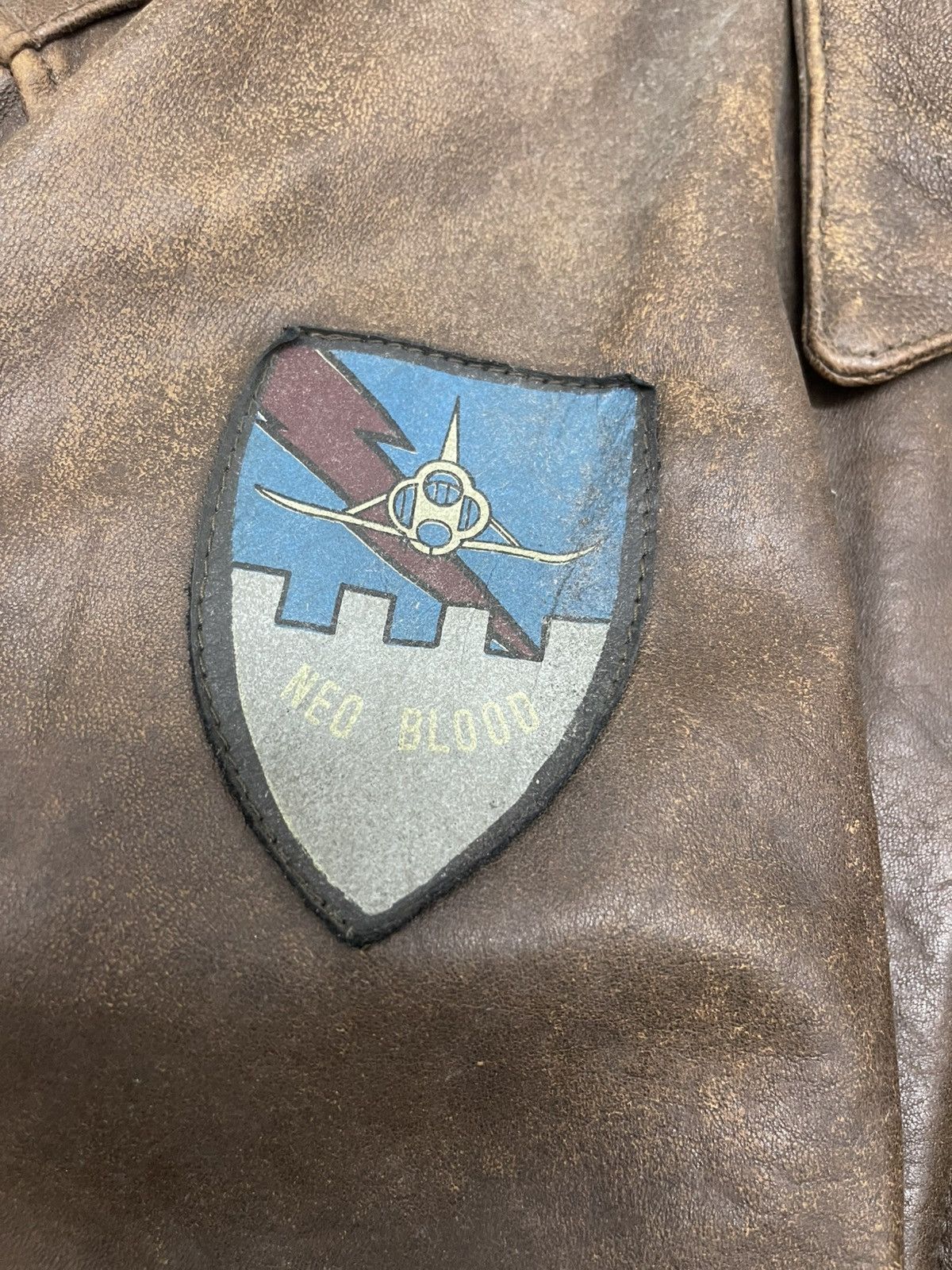 Leather Vintage Neo Blood Patches Leather Flight Jacket Size US M / EU 48-50 / 2 - 17 Thumbnail