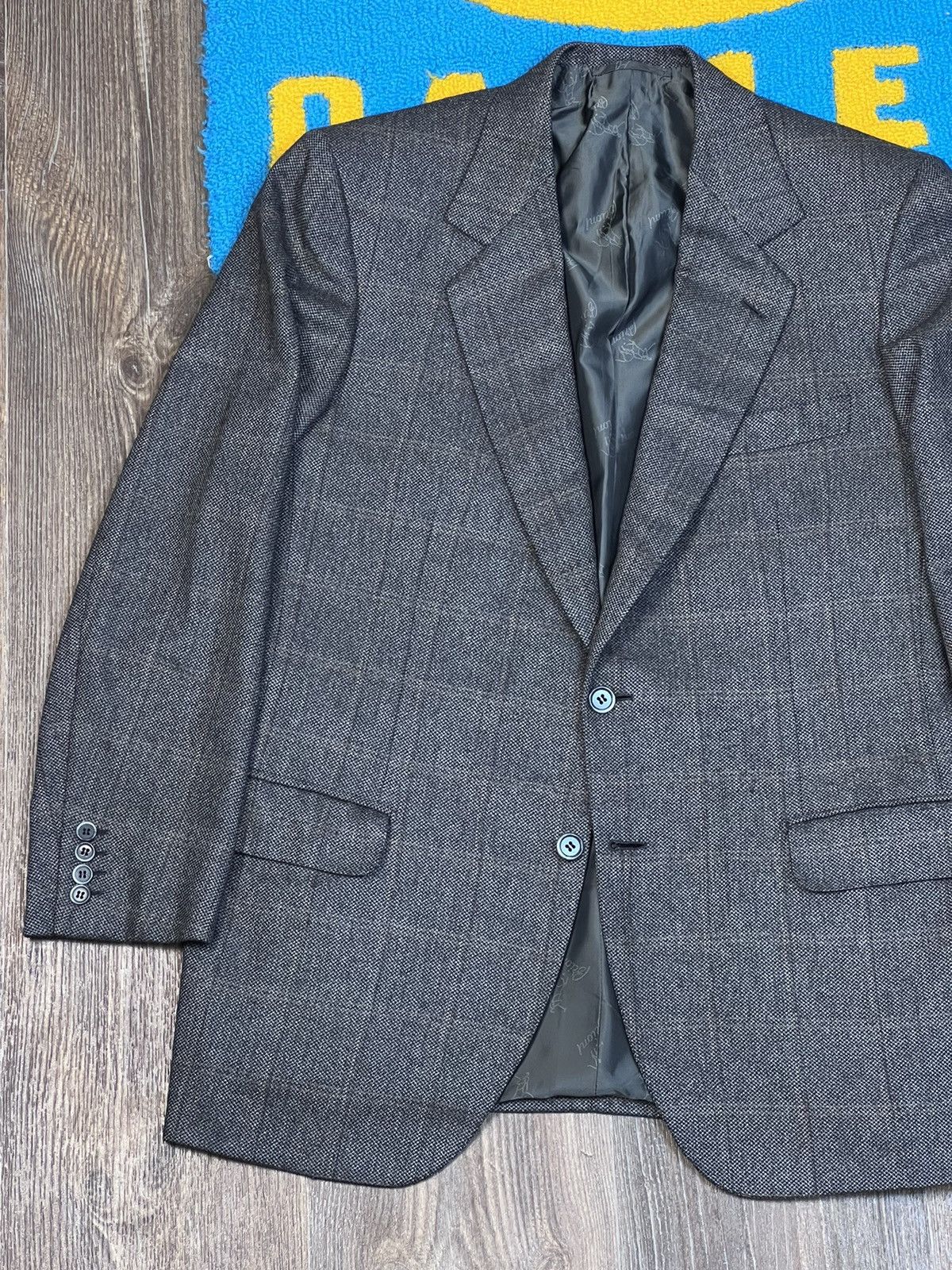 Brioni Brioni Parigi Cashmere Silk Gray Two Buttons Checked Blazer Size 50S - 2 Thumbnail