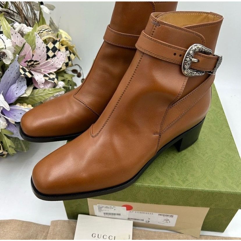 Gucci Men, Gucci, leather ankle boots size 9, made in Italy Size US 9.5 / EU 42-43 - 6 Thumbnail
