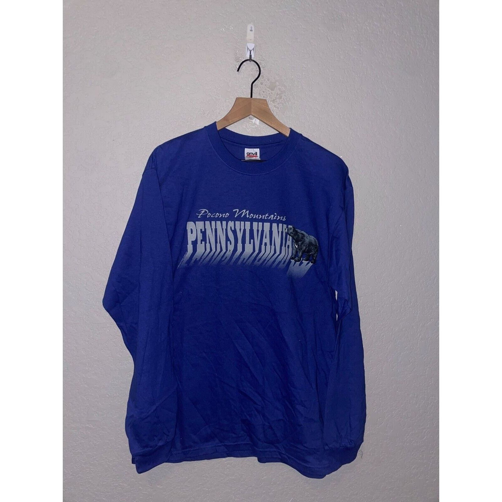 Anvil Vintage Pocono Mountains Long Sleeve Shirt Bear Tee 90s L Size US L / EU 52-54 / 3 - 1 Thumbnail