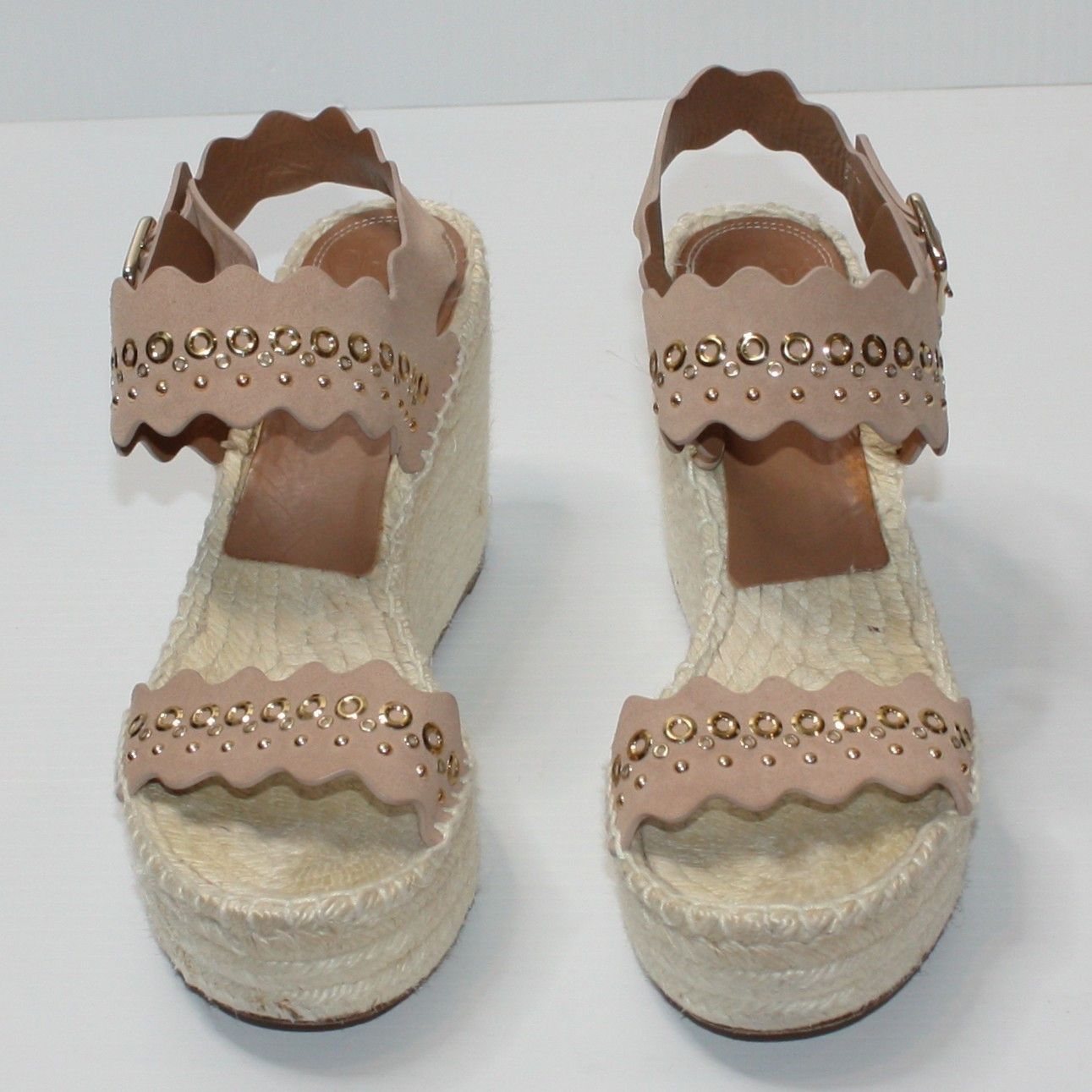 Chloe Grommet Suede Wedges Sandals Espadrilles size EU 40 / US 10 Size US 10 / IT 40 - 3 Thumbnail