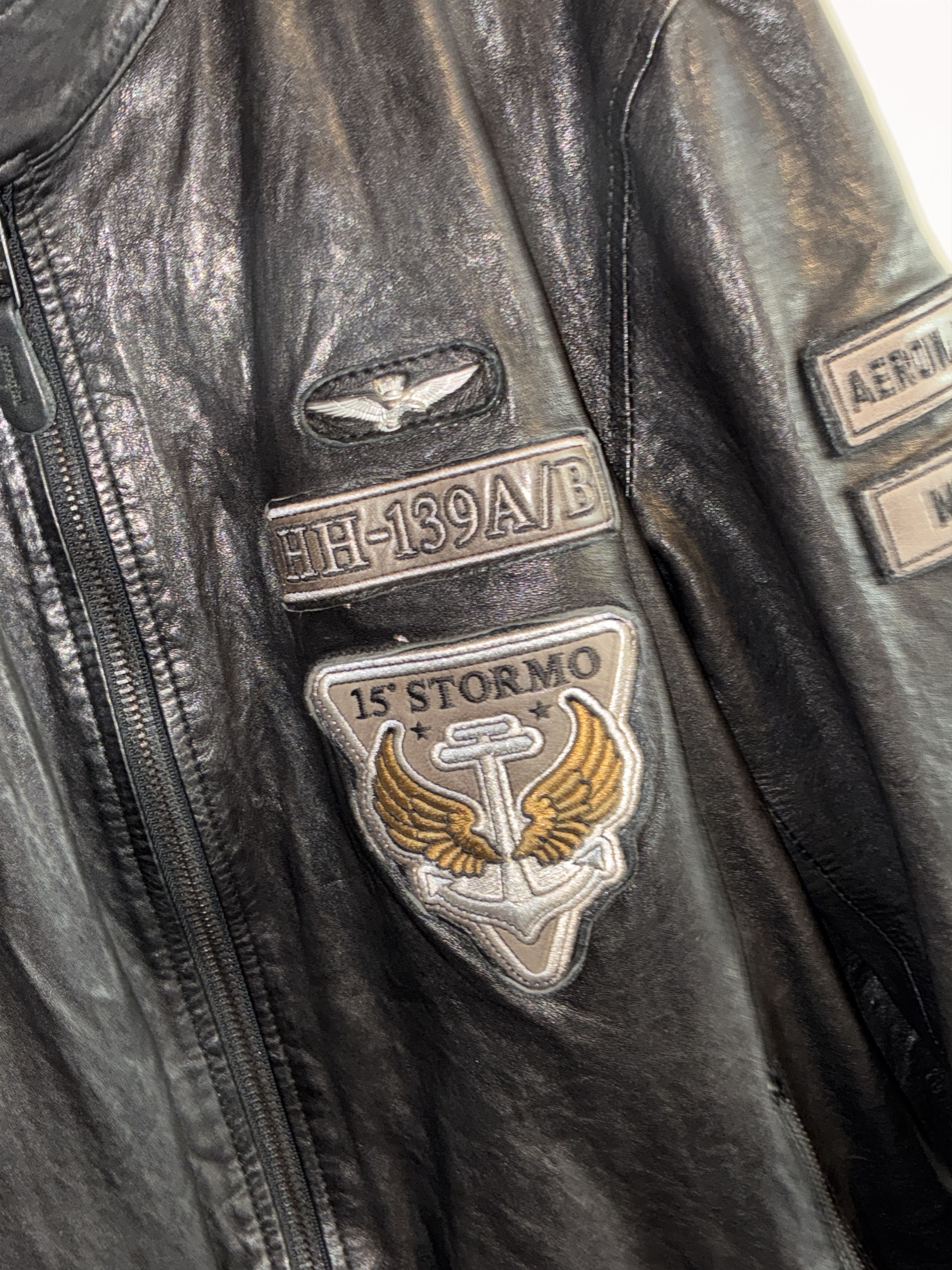Aeronautica Militare Leather jacket 15 STORMO Aeronautica Militare 5256 Size US XL / EU 56 / 4 - 4 Thumbnail
