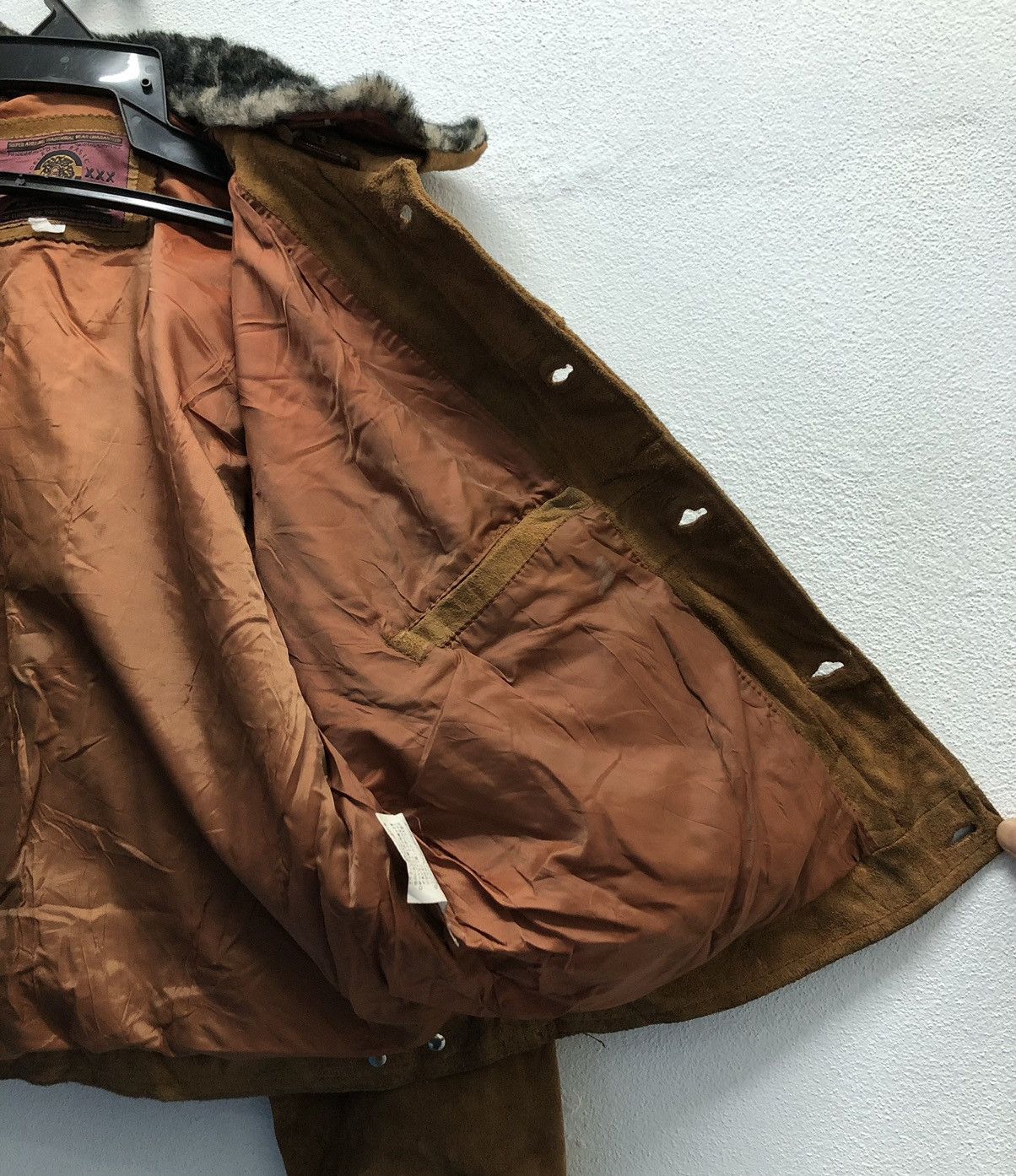 Leather Vintage Suede Jacket with Faux Fur Collar – Gelzone Basic Size US M / EU 48-50 / 2 - 12 Thumbnail