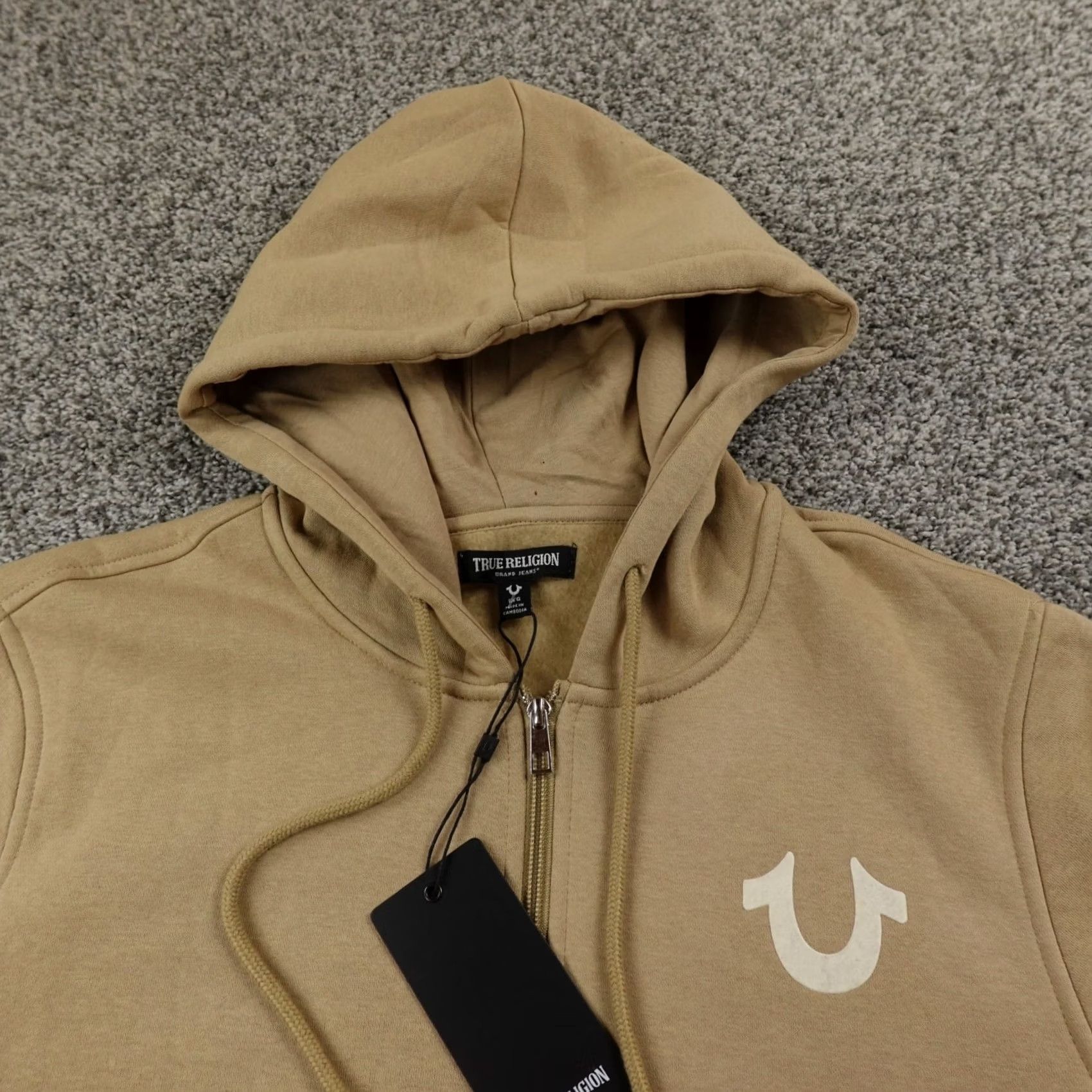True Religion VINTAGE True Religion Hoodie Mens L Beige Buddha Full Zip Sweatshirt Jacket Size US L / EU 52-54 / 3 - 3 Thumbnail