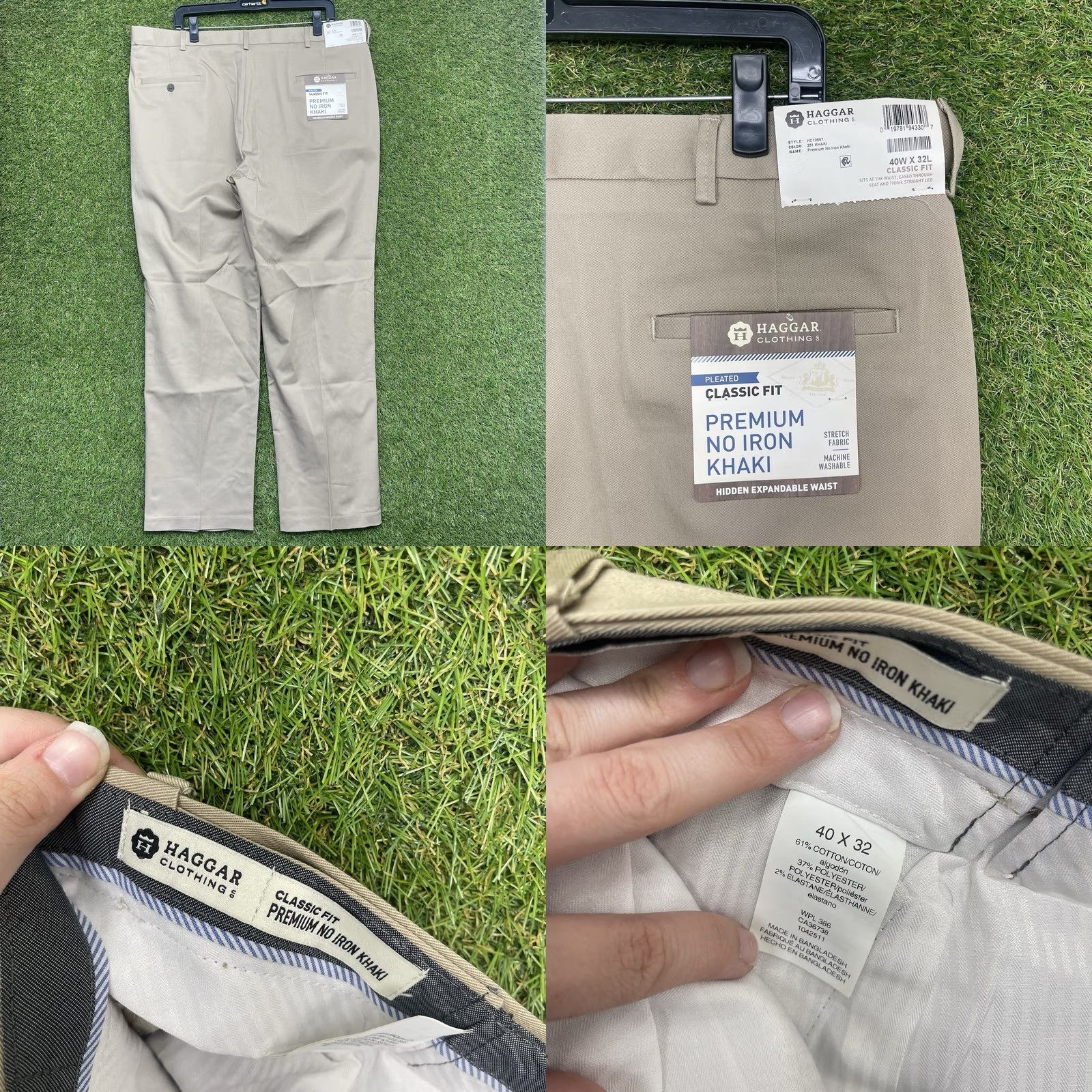 Haggar Haggar Classic Pants Mens 40x32 Pleated Gabardine Tan Slacks NWT Dress Pants Straight Front Modern Comfort Size US 40 / EU 56 - 8 Thumbnail