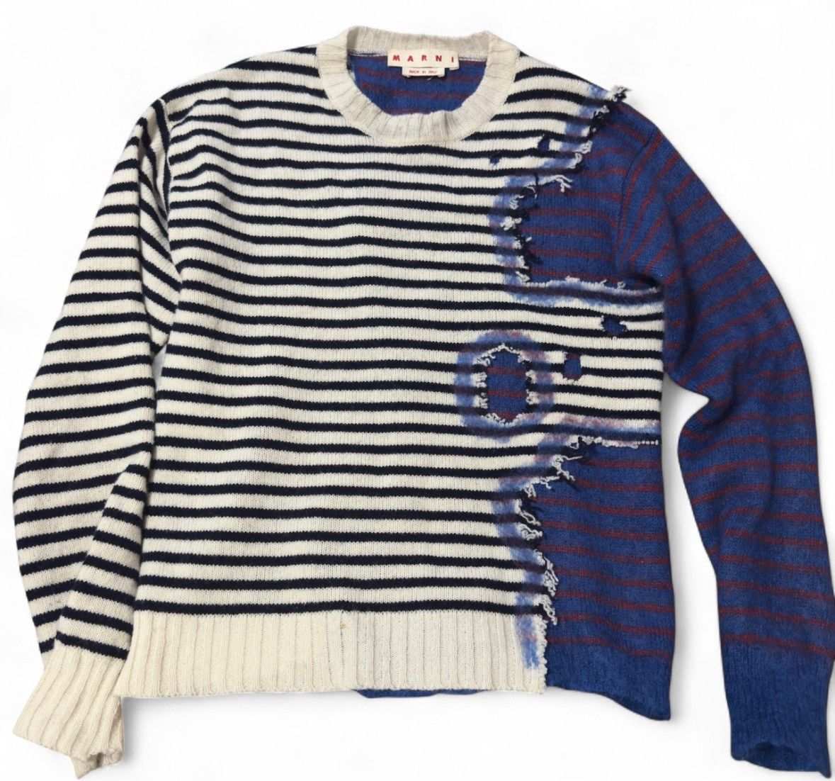 Amiri Marni Multicolor Striped Needle Punch Sweater Size US S / EU 44-46 / 1 - 1 Thumbnail