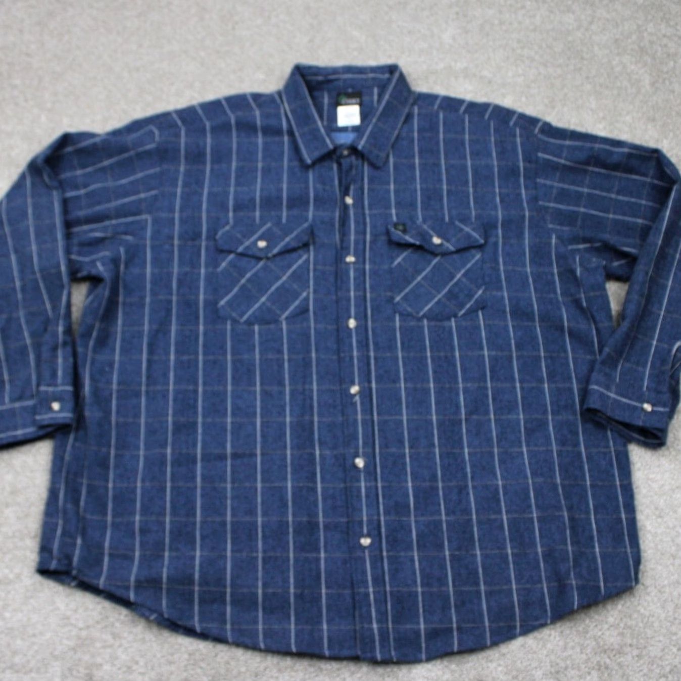 Vintage Codet Flannel Shirt Men 4XL Blue Heavyweight Long Sleeve Button Up Plaid Cotton shirt Size US XXL / EU 58 / 5 - 2 Thumbnail
