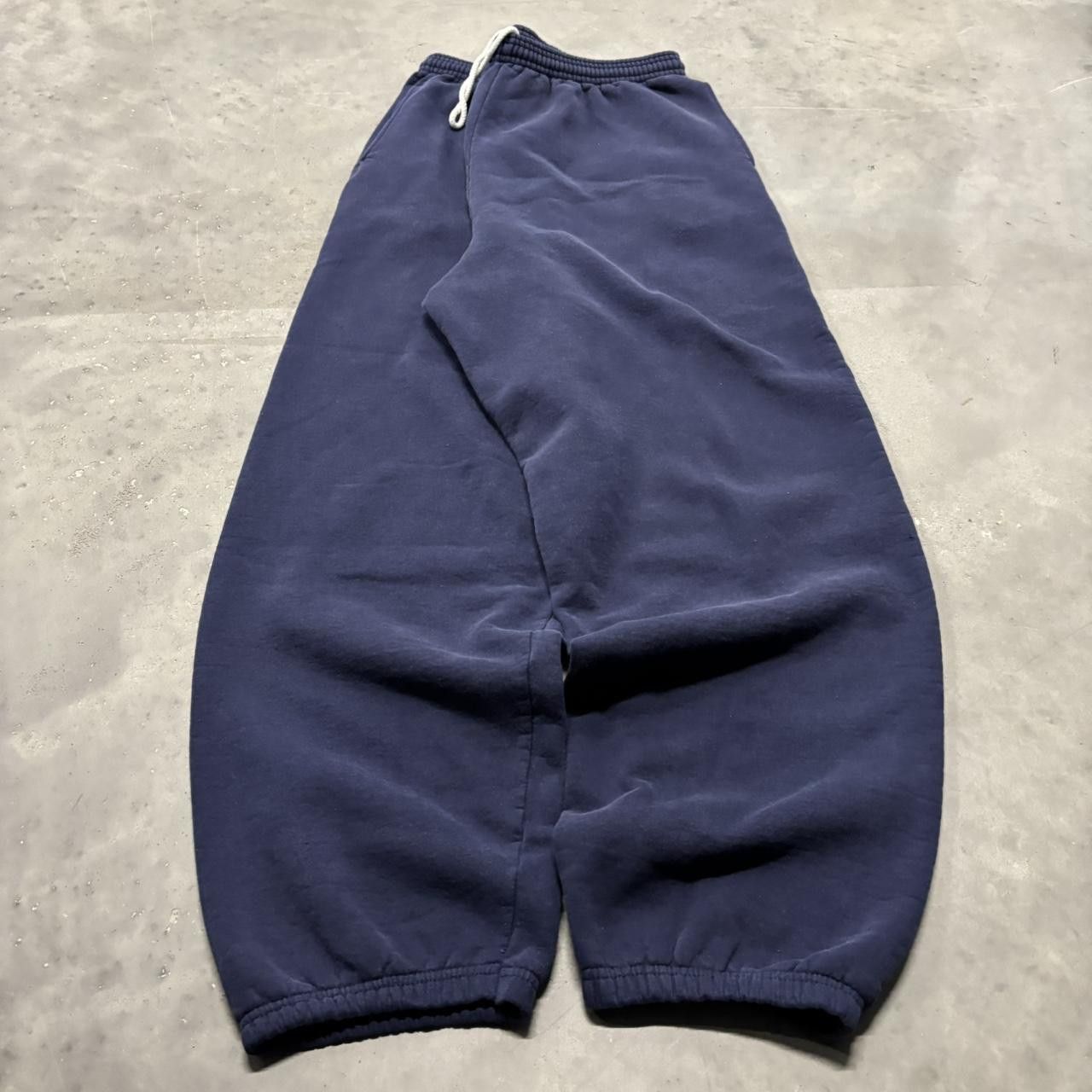 Japanese Brand × Vintage Crazy Vintage Y2K/2000s Baggy Navy Blue Essential Sweatpants! Size US 32 / EU 48 - 3 Thumbnail