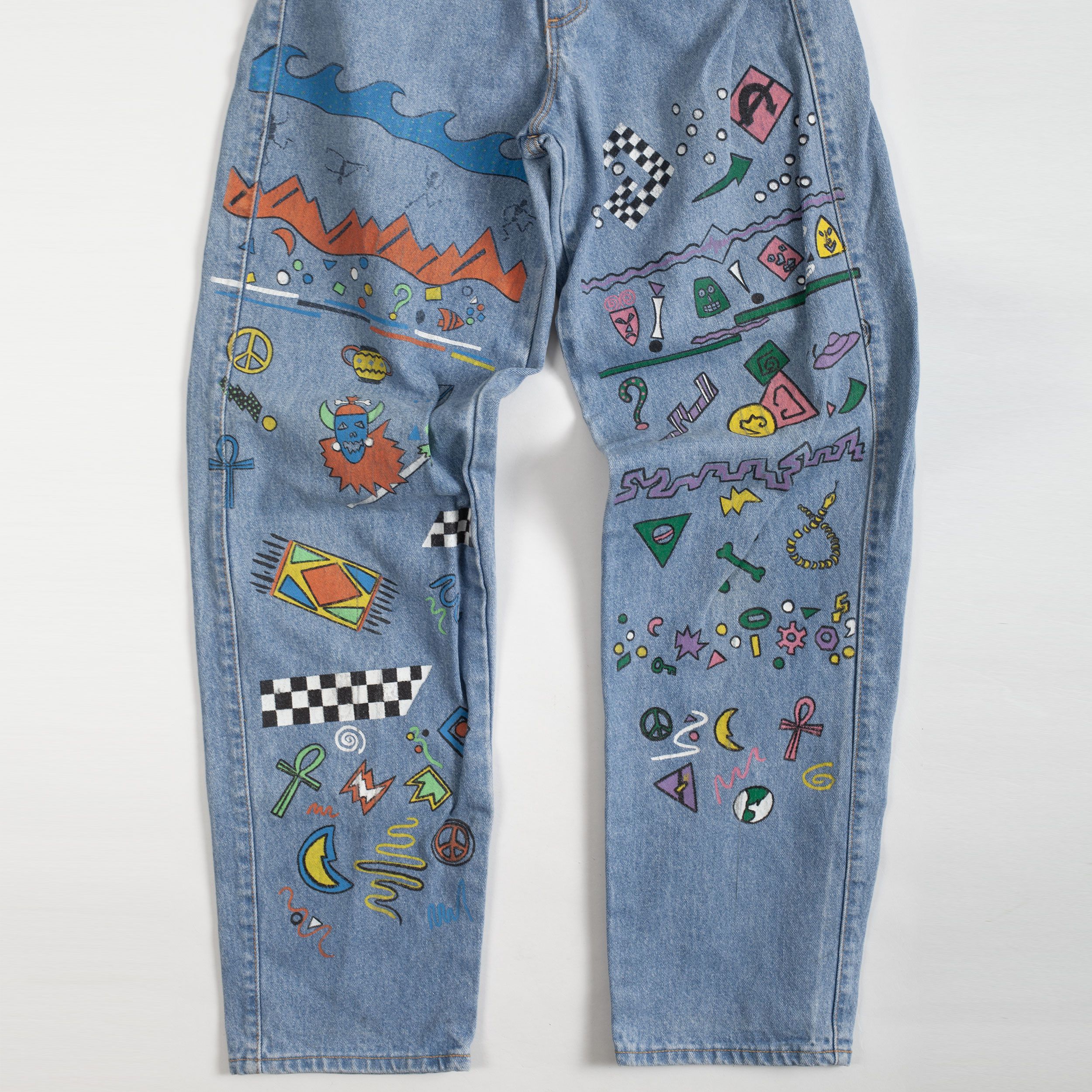 Other Vintage 90s High Waisted Painted Mom Jeans 26'' (26x32) Size 26" / US 2 / IT 38 - 7 Thumbnail