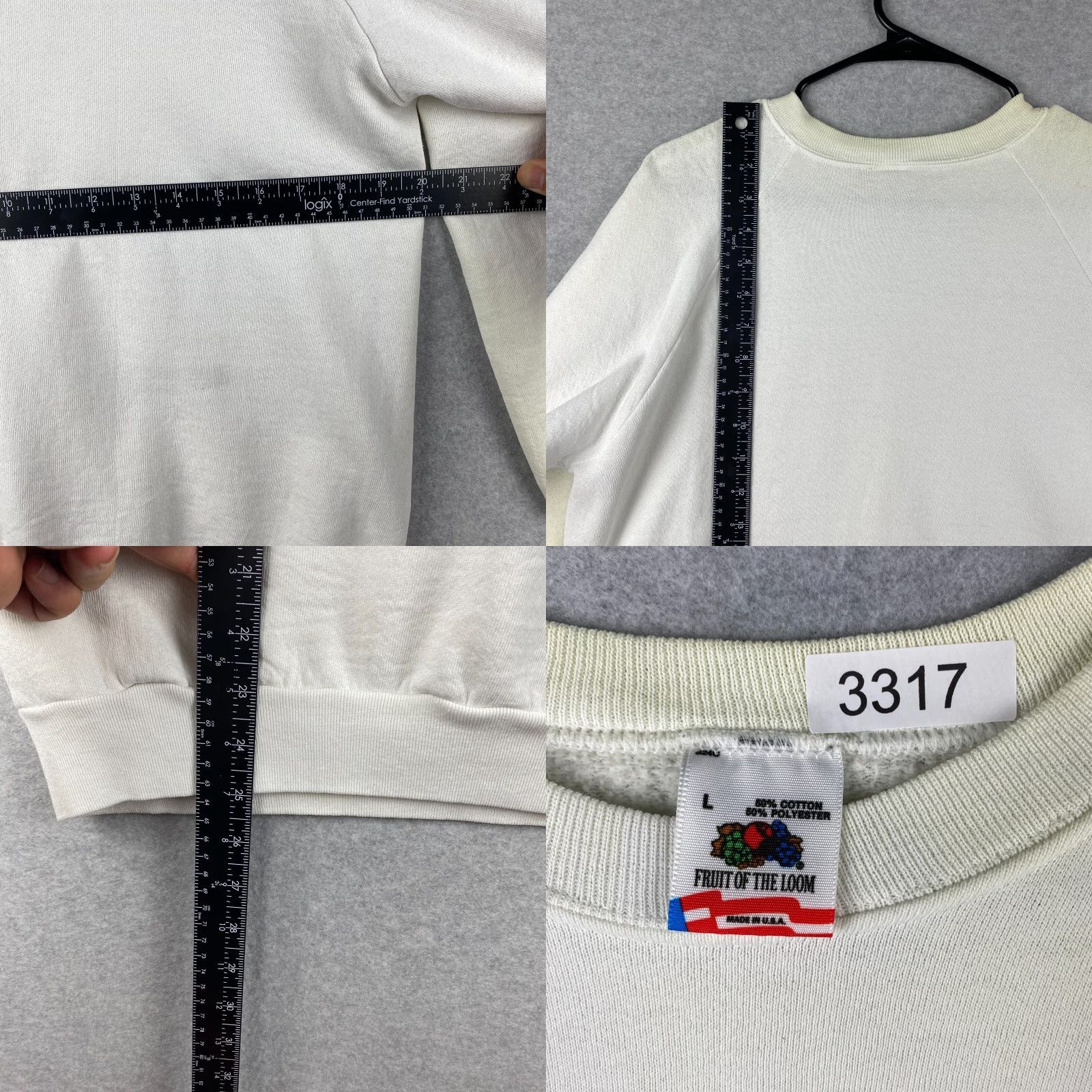 Fruit Of The Loom Fruit Of The Loom Sweater Mens Large White Dont Worry Be Happy USA Made Size US L / EU 52-54 / 3 - 8 Thumbnail