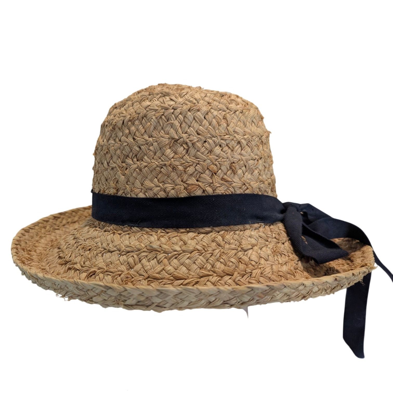 L.L. Bean Vintage L.L. Bean Navy Bow Straw Raffia Vacation Sun Hat Size ONE SIZE - 3 Thumbnail