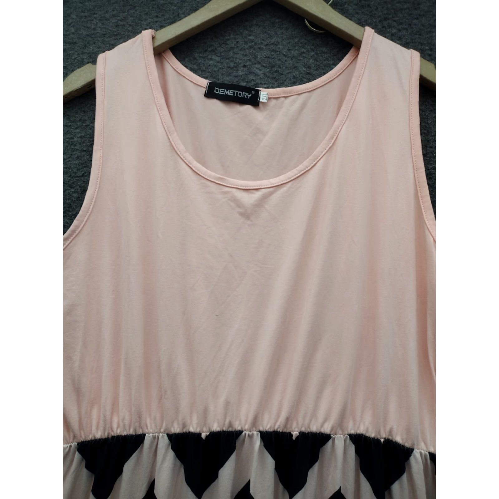 Vintage Demetory Women`s Boho Empire Chevron Tank Top Casual Maxi Long Dress 2XL Size XXL / US 16-18 / IT 52-54 - 3 Thumbnail