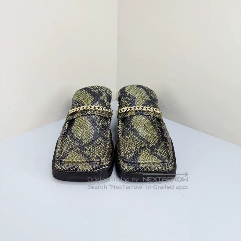 Martine Rose Martine Rose Snake-patterned chain square-toed loafers Size US 5.5 / EU 38 - 1 Thumbnail
