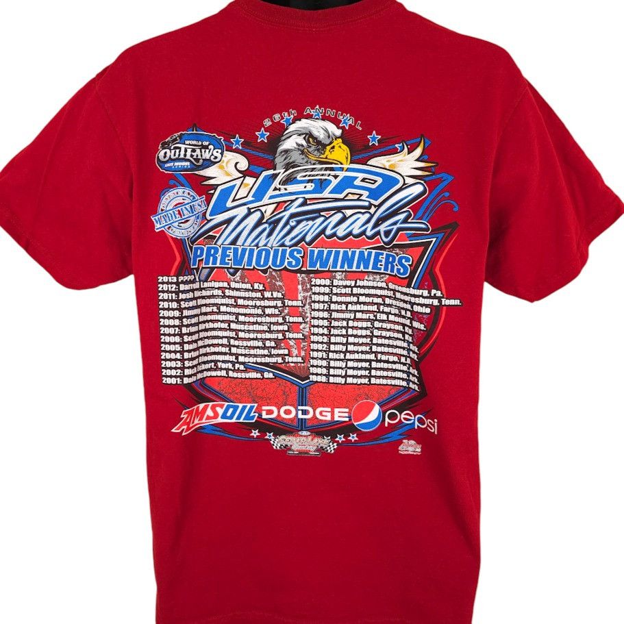 Other World Of Outlaws USA Nationals T Shirt Mens Size Medium Red Size US M / EU 48-50 / 2 - 4 Thumbnail