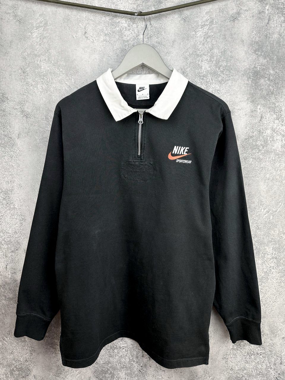 Nike Sportswear Black Rugby Shirt Quarter-Zip Polo LS