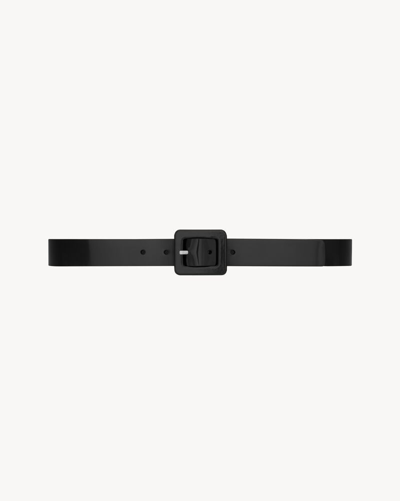Saint Laurent Paris o1b1hav111125 Size: OS / Square Buckle Belt Shiny Leather Size ONE SIZE - 1 Thumbnail