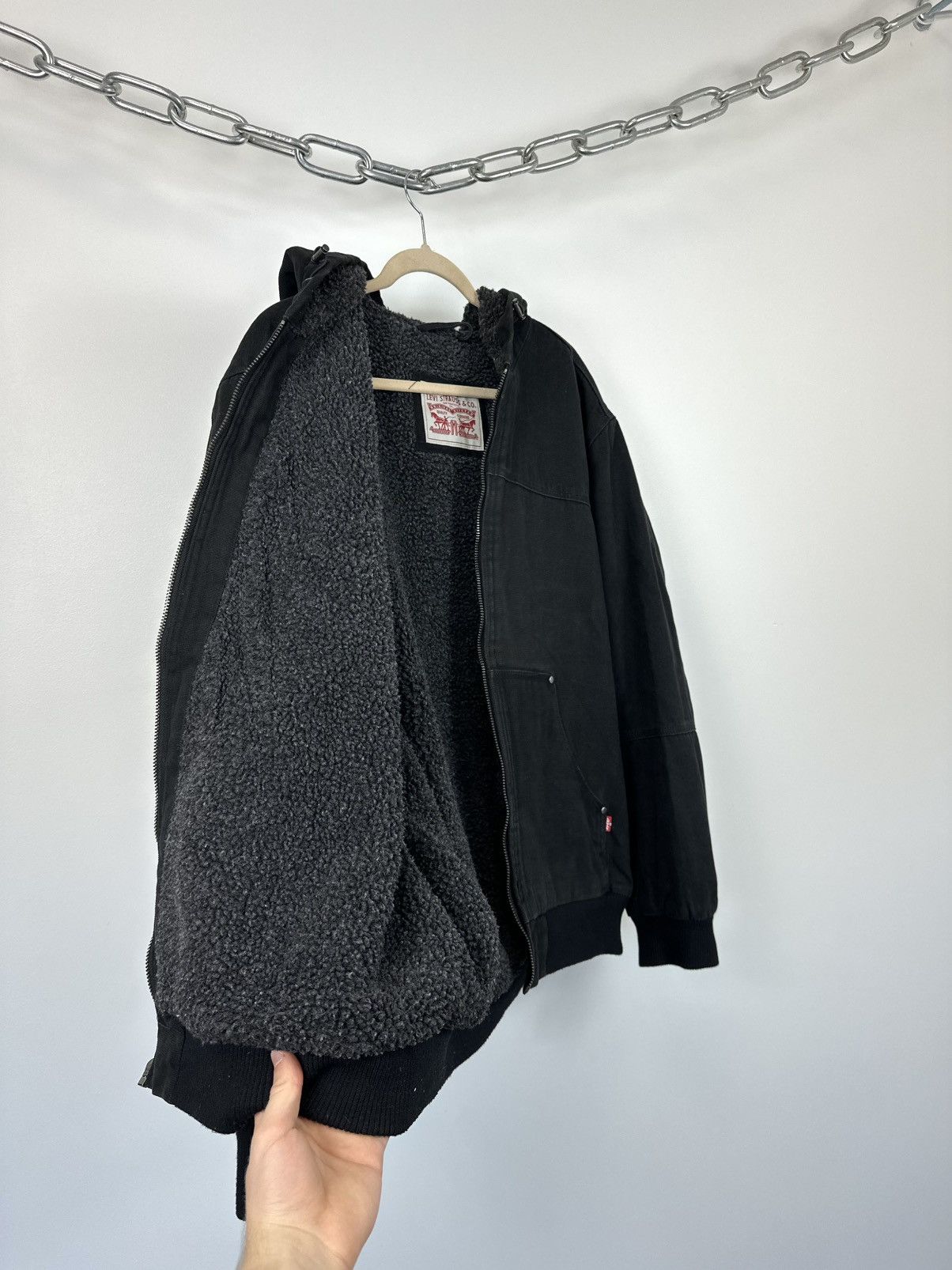 Levi's Vintage Levi's American Baggy USA Hooded Sherpa Jacket Size US XXL / EU 58 / 5 - 11 Thumbnail