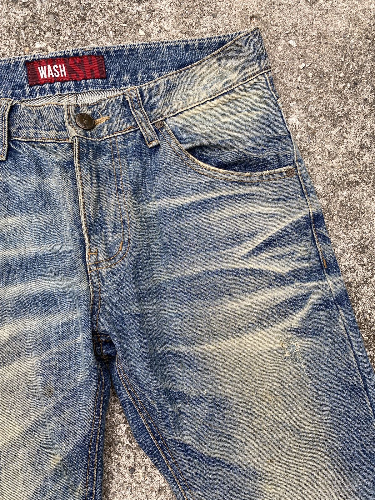 Japanese Brand 2000s - Wash & Wash Rusty Distressed Claws Mark Jeans Size US 32 / EU 48 - 11 Thumbnail