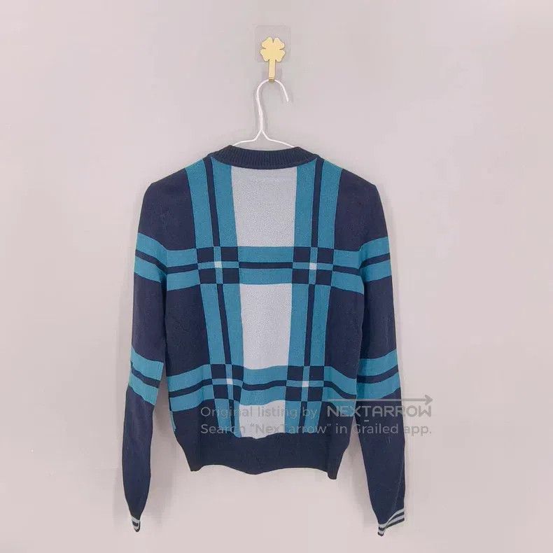 Hermes Hermes Oxford Green Plaid Jacquard Cashmere Sweater Size XXS / US 00 / IT 34 - 2 Thumbnail