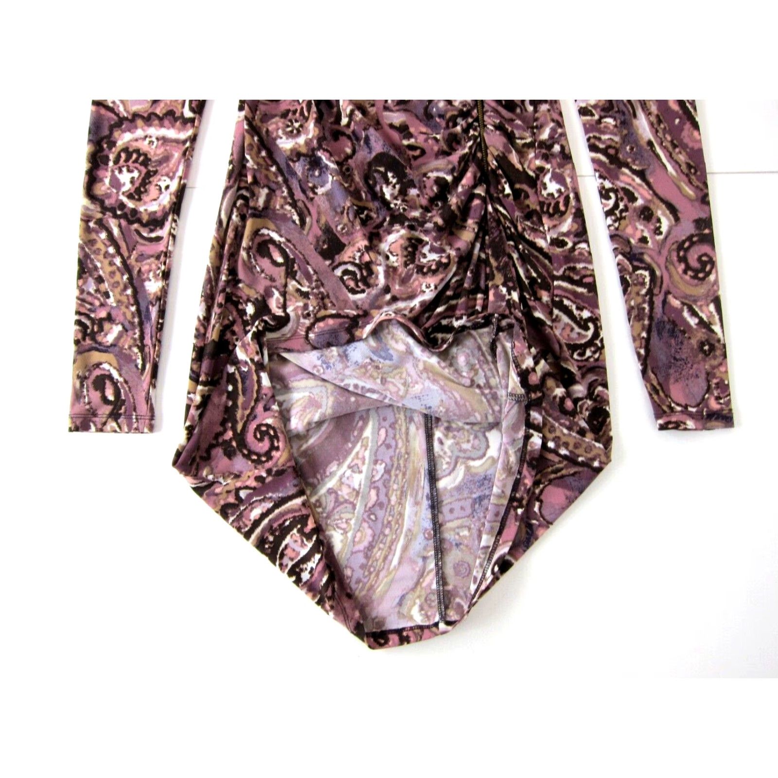 Michael Kors Michael Kors Pink Purple Long Sleeve V-Neck Stretch Wrap Dress 6 Women Dress Knit Geometric Pattern, 80s 90s Theme, Regular Size Size M / US 6-8 / IT 42-44 - 7 Thumbnail