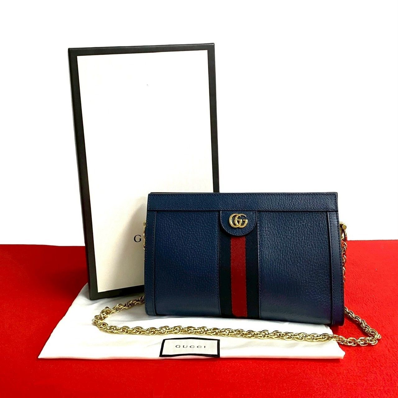 Gucci Gucci Ophidia Leather Shoulder Bag Leather Shoulder Bag 45677 in Blue, Women's