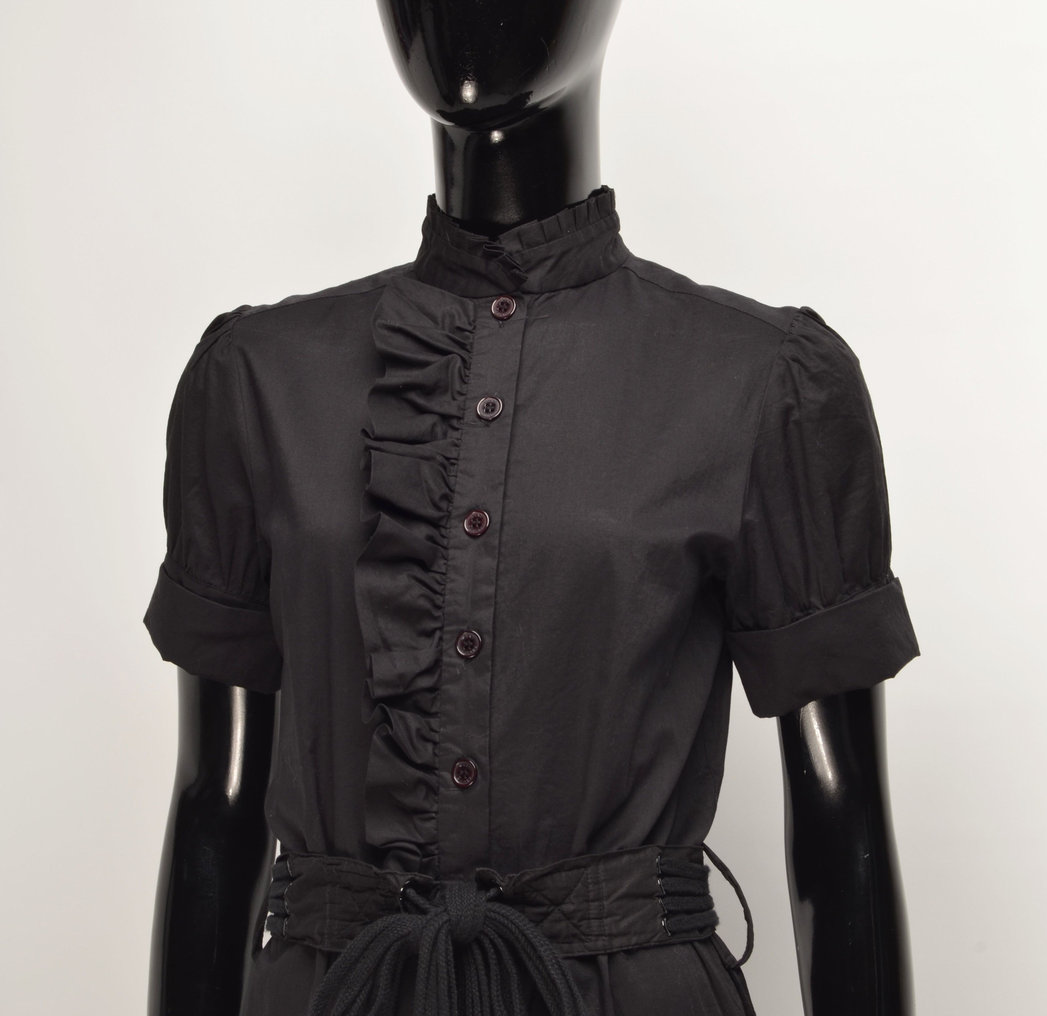 Marc Jacobs Marc Jacobs Y2K Black Grunge Whimsigoth Belted Mini Dress Size S / US 4 / IT 40 - 2 Thumbnail