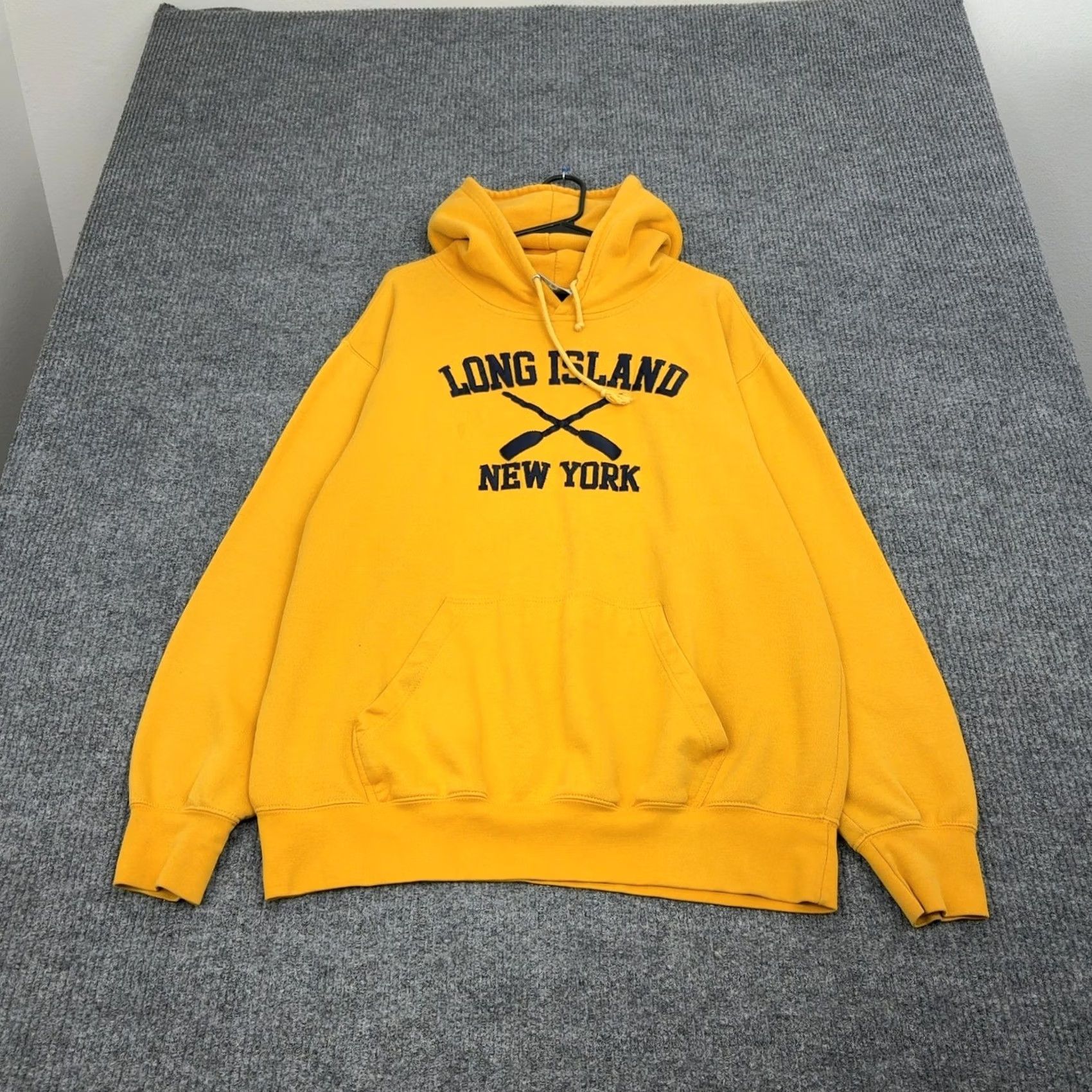 Vintage MV Sport Hoodie Mens XL Yellow Long Island New York Graphic Fleece Streetwear Size US XL / EU 56 / 4 - 6 Thumbnail