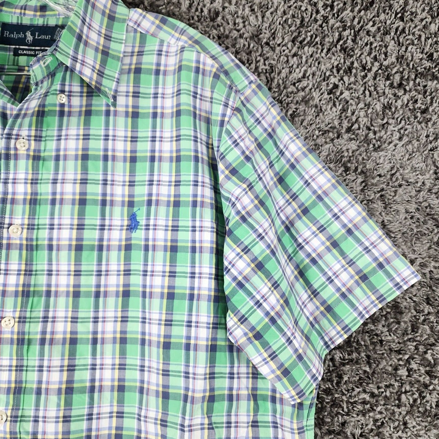Ralph Lauren RALPH LAUREN Green Plaid Classic Fit Button-Up Shirt Adult L Mens Size US 33 - 3 Thumbnail