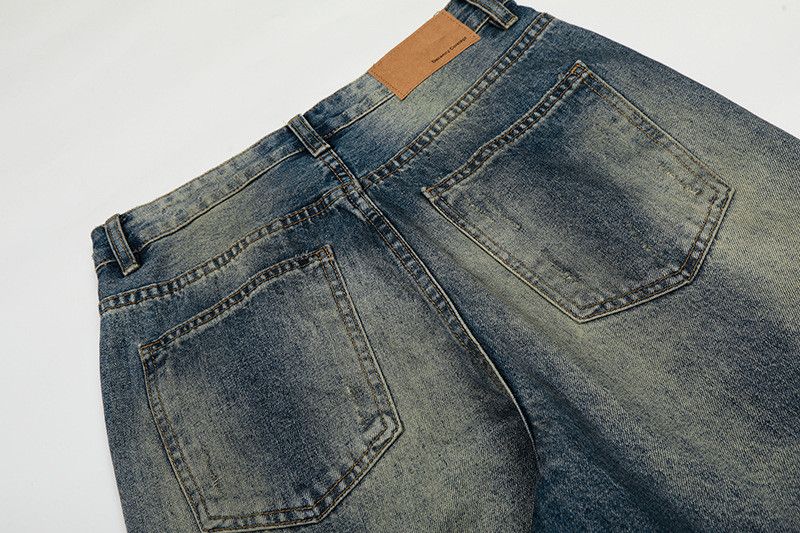 Vintage American straight-leg wide-leg whiskered washed jeans Size US 32 / EU 48 - 5 Thumbnail