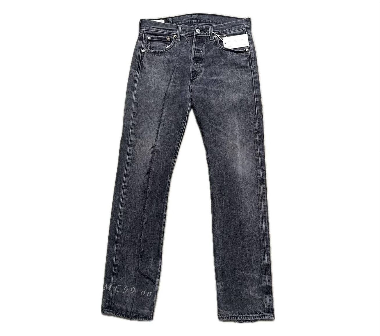 Vintage Vintage 2000s Levi's 501 Black Ripped Size US 30 / EU 46 - 1 Thumbnail
