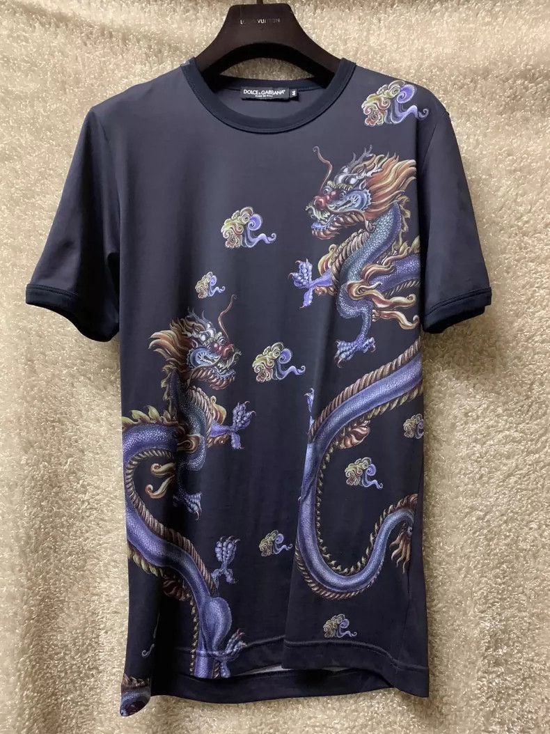 Dolce & Gabbana Dolce & Gabbana Men's Dragon Print T-Shirt Size US S / EU 44-46 / 1 - 1 Thumbnail