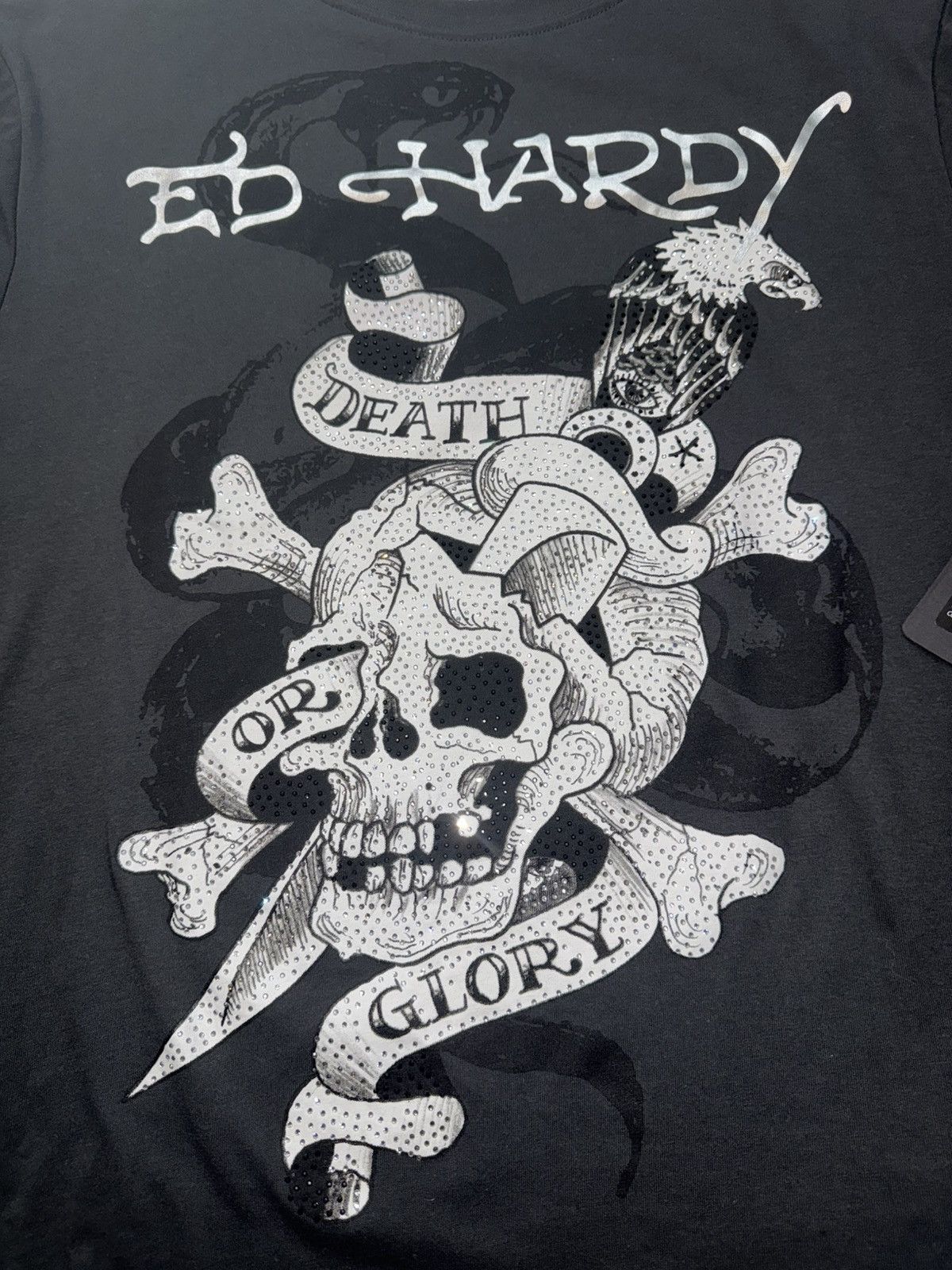 Ed Hardy Ed Hardy Charcoal Skull Glory Tee - NWT Size US L / EU 52-54 / 3 - 3 Thumbnail