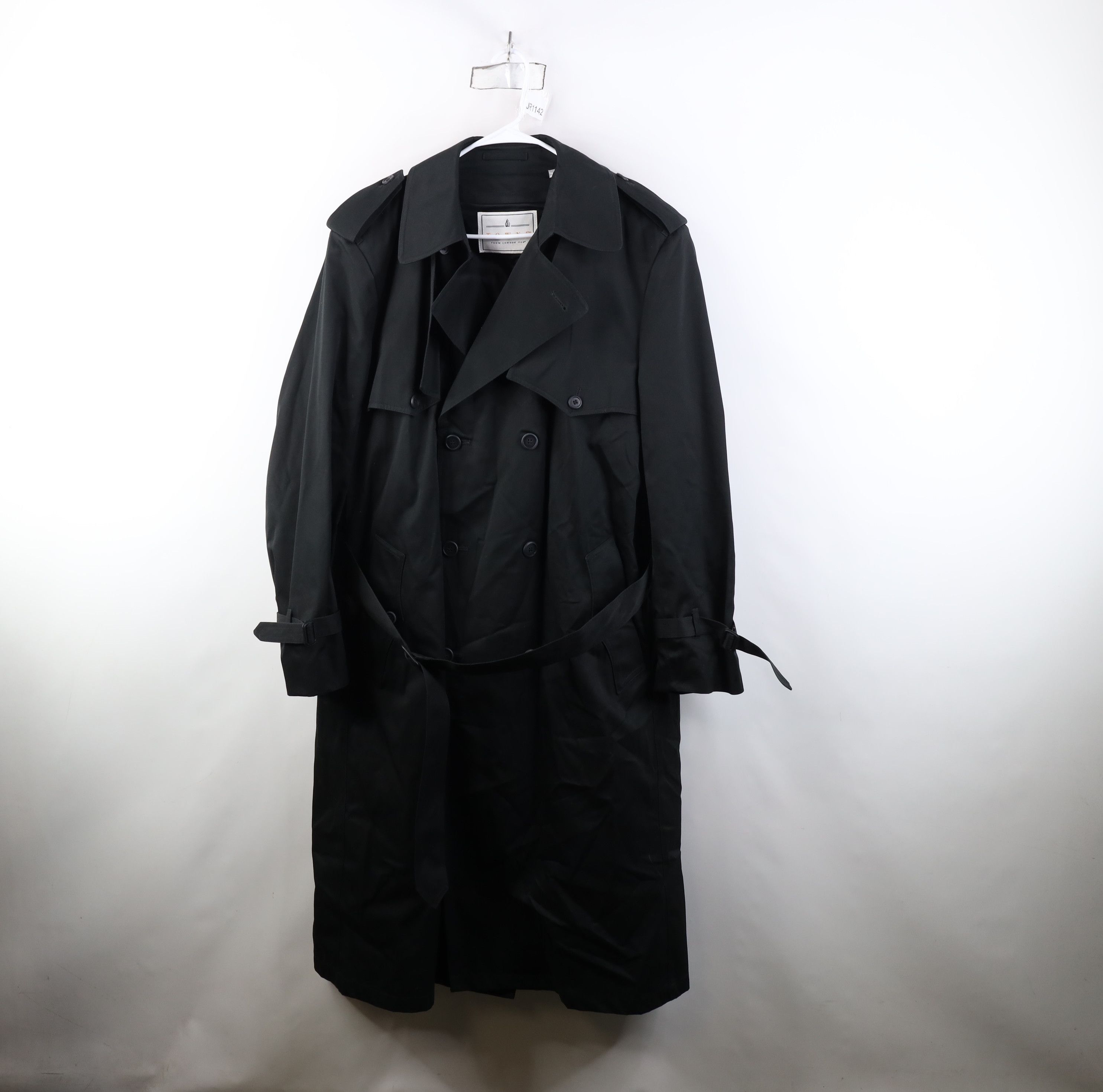 Vintage Vintage 90s Streetwear Lined Belted Trench Coat Jacket Black Size US XXL / EU 58 / 5 - 1 Thumbnail