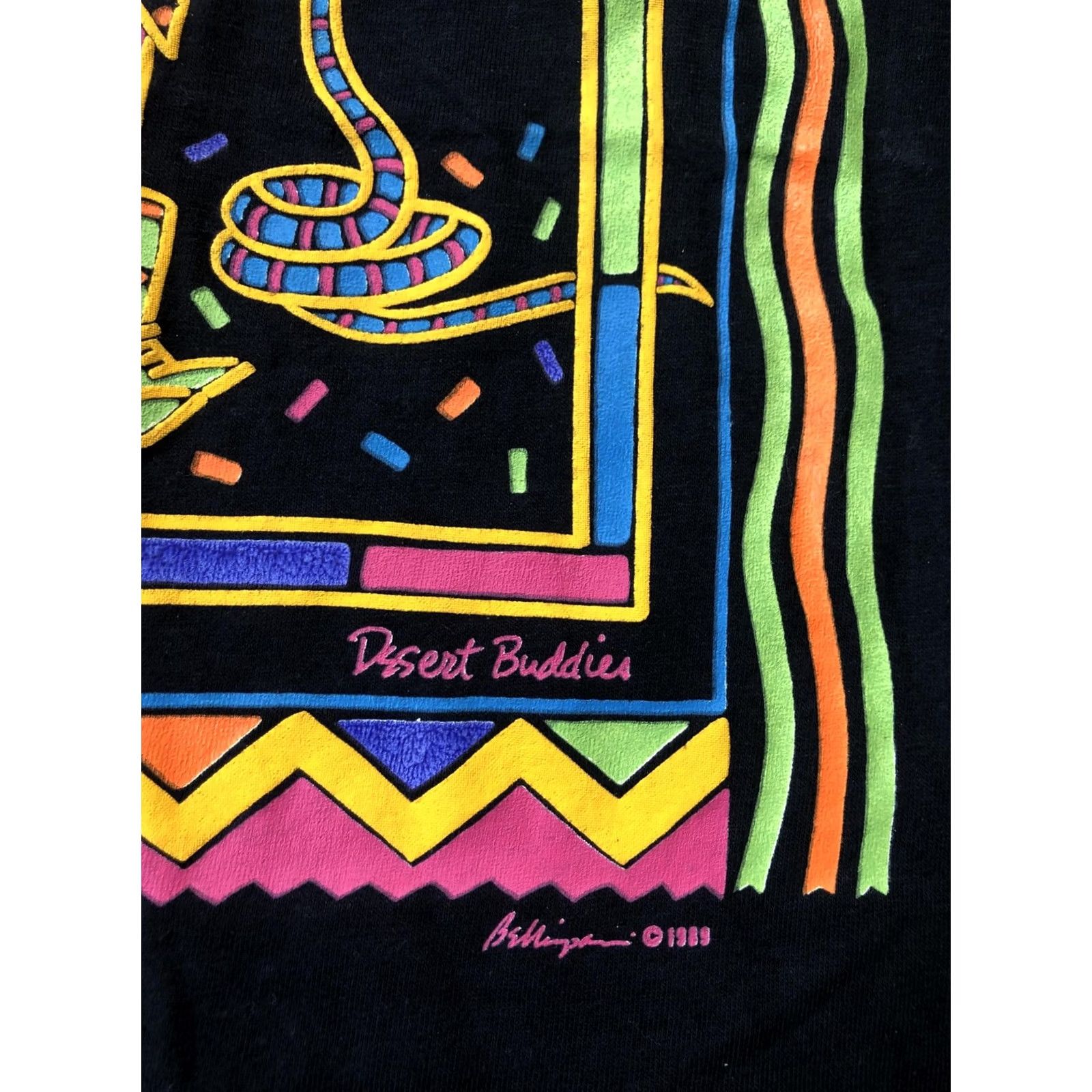 Vintage VINTAGE Desert Buddies Shirt Mens Large Black Oneita Power-T Funny Graphic 1989 90s Size US L / EU 52-54 / 3 - 7 Thumbnail