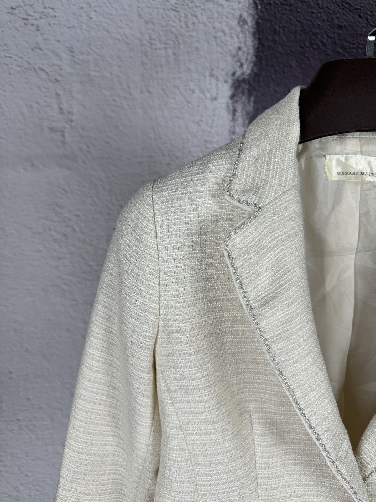 Japanese Brand × Masaki Matsushima Masaki Matsushima ivory striped blazer jacket size 11AR Size S / US 4 / IT 40 - 3 Thumbnail