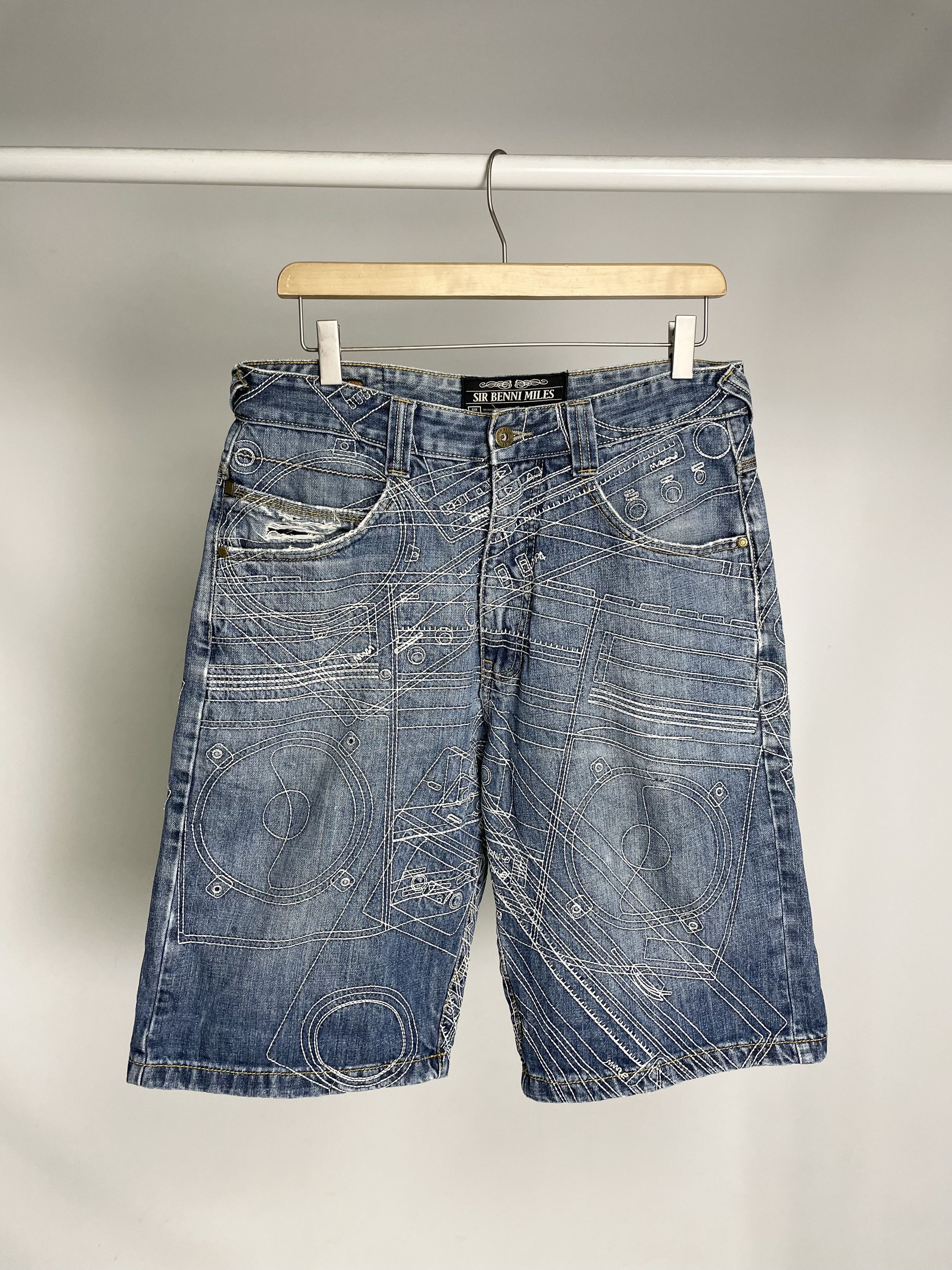 Fubu Sir Benni Miles Vintage Loose Fit Denim Jorts Y2K Shorts Size US 32 / EU 48 - 11 Thumbnail