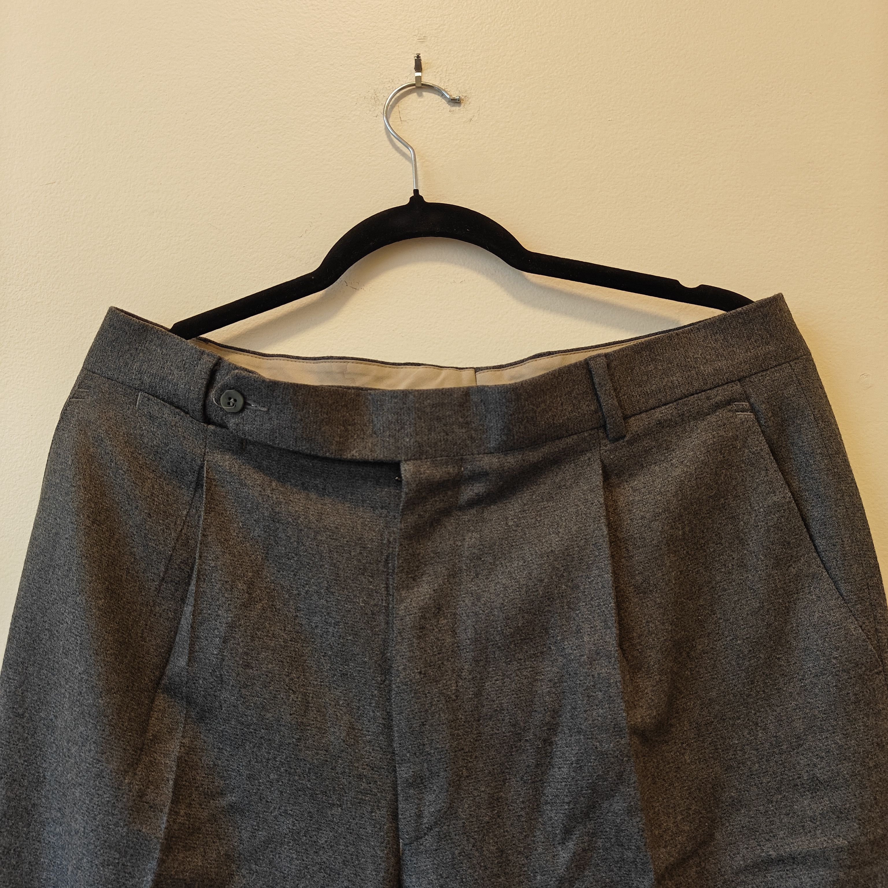 Stoffa Stoffa Dark Wool Pleated Trousers Fits W33 Size US 33 - 2 Thumbnail