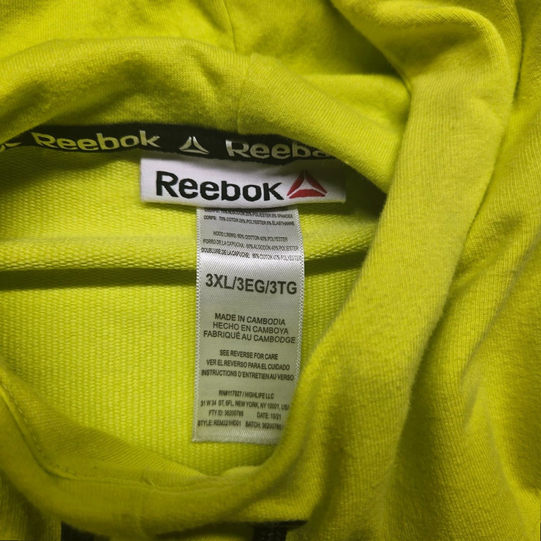 Reebok Reebok Hoodie Pullover Adult Men's 3XL Green Solid Logo Casual Fit All Seasons Sports 3XL Mens Size US XXL / EU 58 / 5 - 3 Thumbnail
