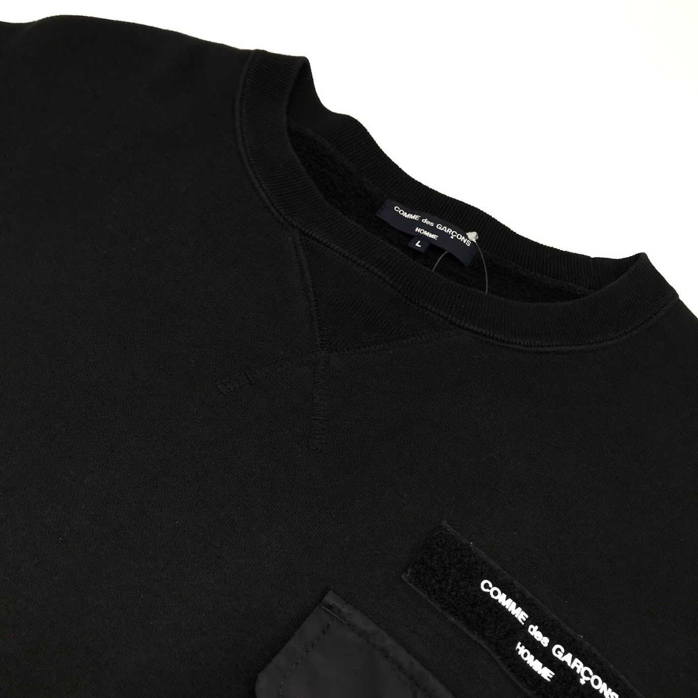 Comme des Garcons Homme Sweatshirt Brushed fleece nylon twill long sleeve Black Size US L / EU 52-54 / 3 - 3 Thumbnail