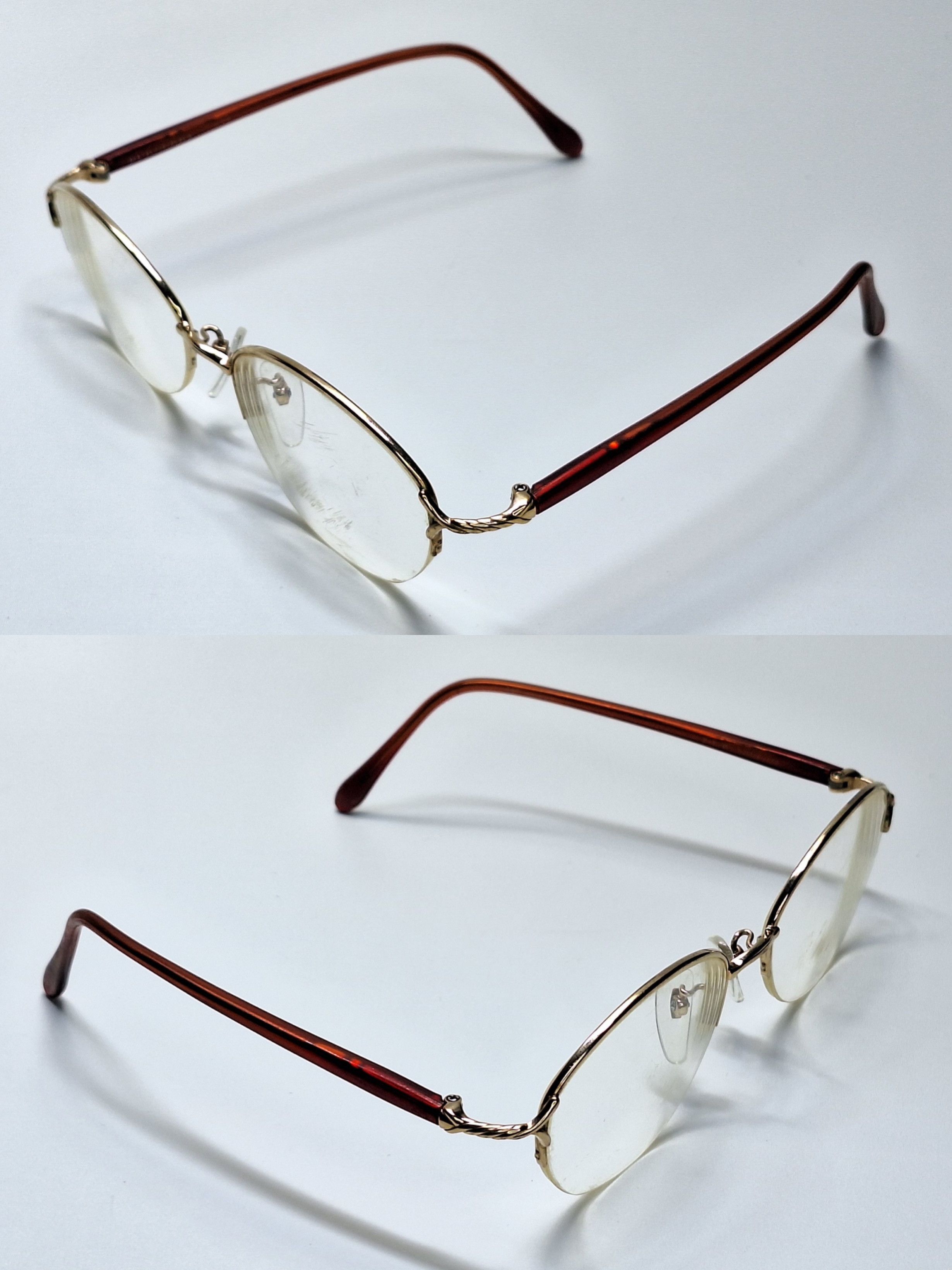 Burberry Burberry 475 Gold Pure Titanium Semi-Rimless Eyeglass Size ONE SIZE - 6 Thumbnail