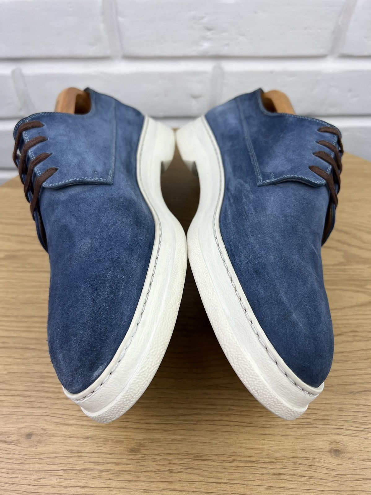 Gucci GUCCI Derby Suede Shoes Lace-up GG Logo Blue Men’s Size US 9.5 / EU 42-43 - 7 Thumbnail